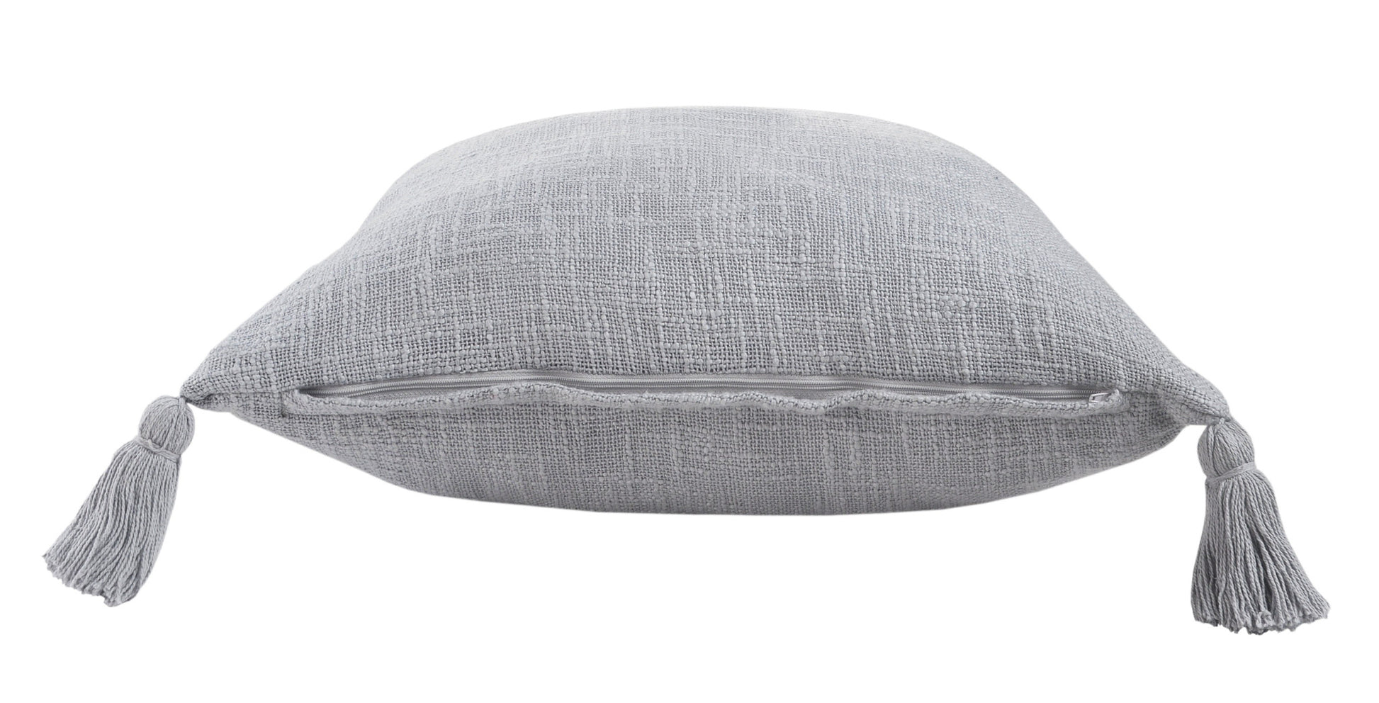20" X 20" Light Gray 100% Cotton Zippered Pillow-3
