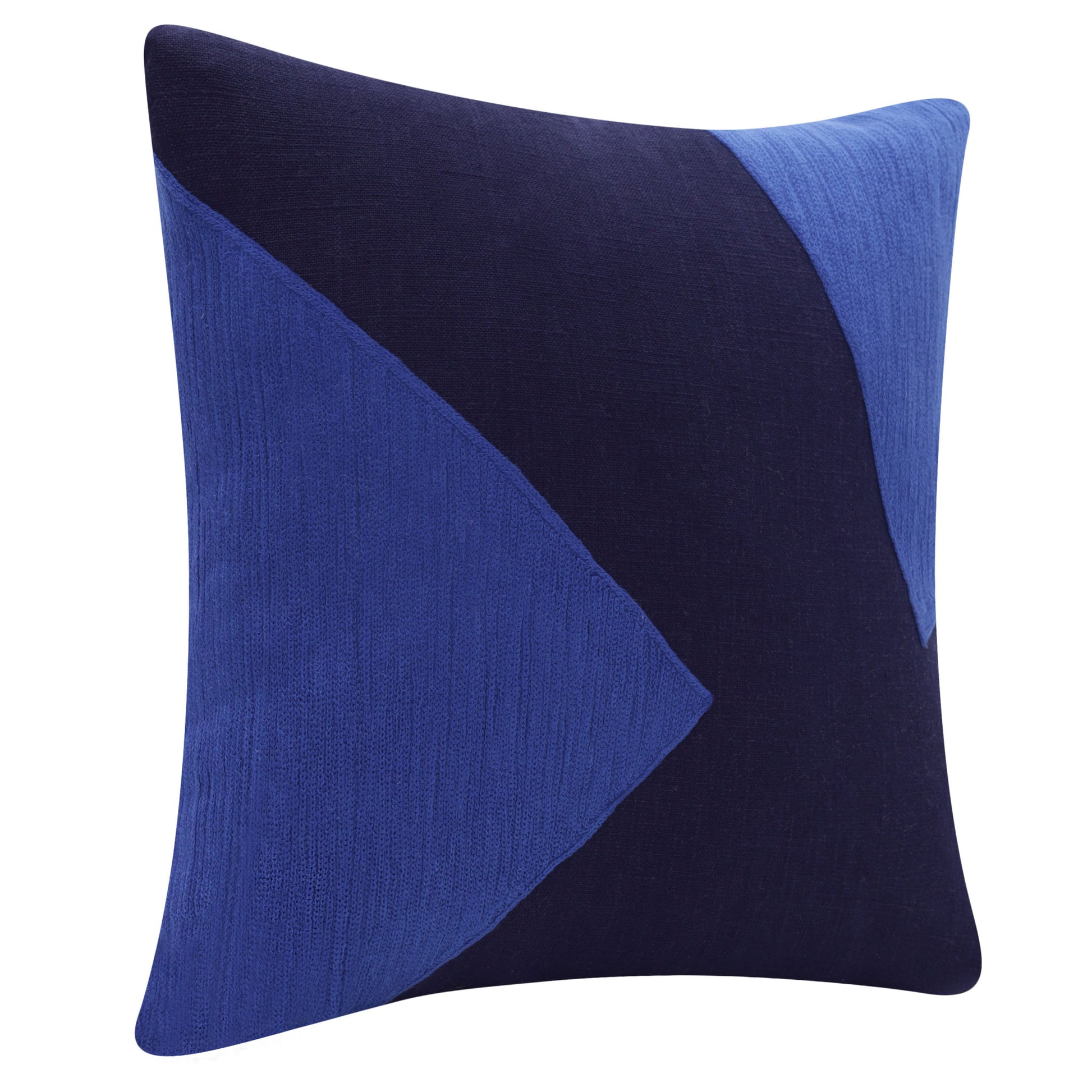 20" X 20" Cobalt Blue And Navy 100% Cotton Abstract Zippered Pillow-1