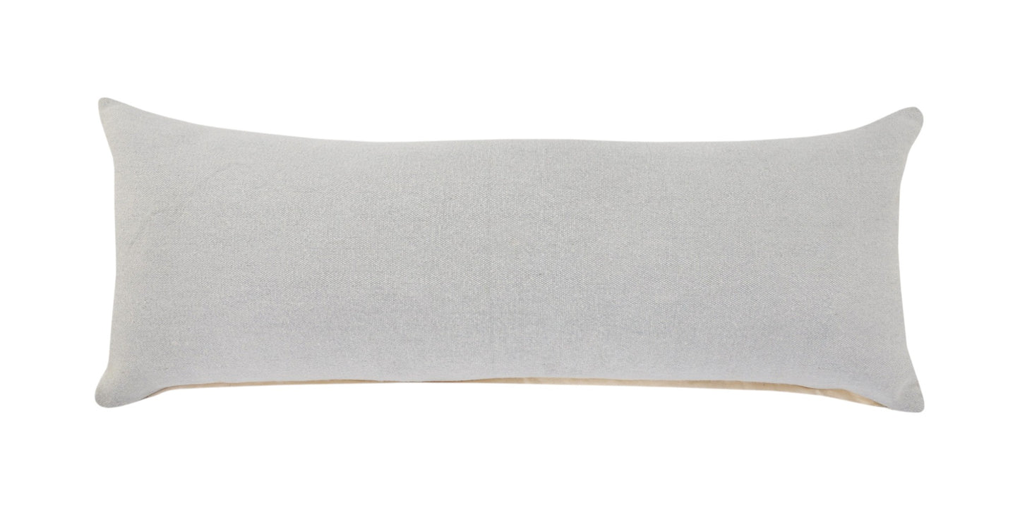 14" X 36" Light Gray Cotton Throw Pillow-1