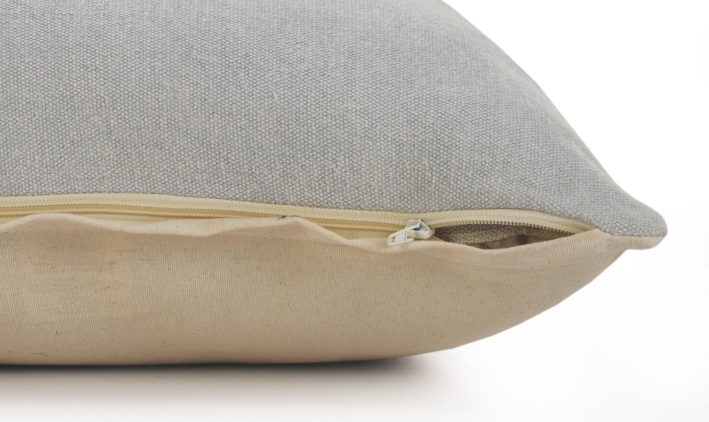 14" X 36" Light Gray Cotton Throw Pillow-6