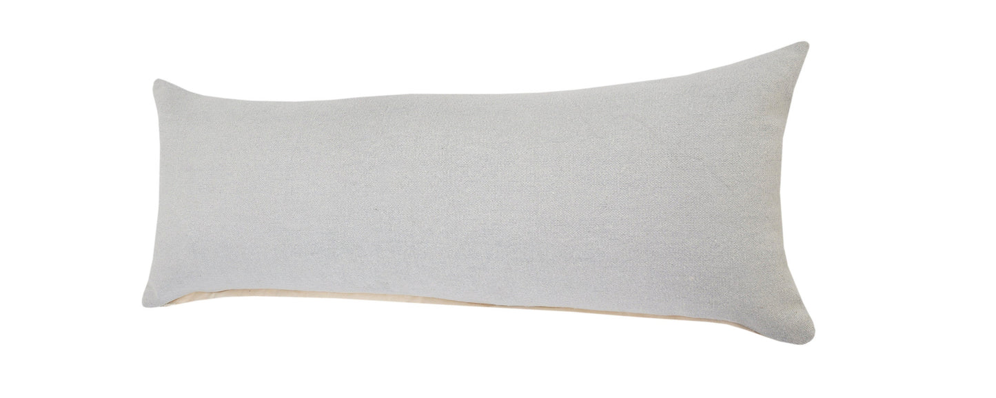14" X 36" Light Gray Cotton Throw Pillow-4