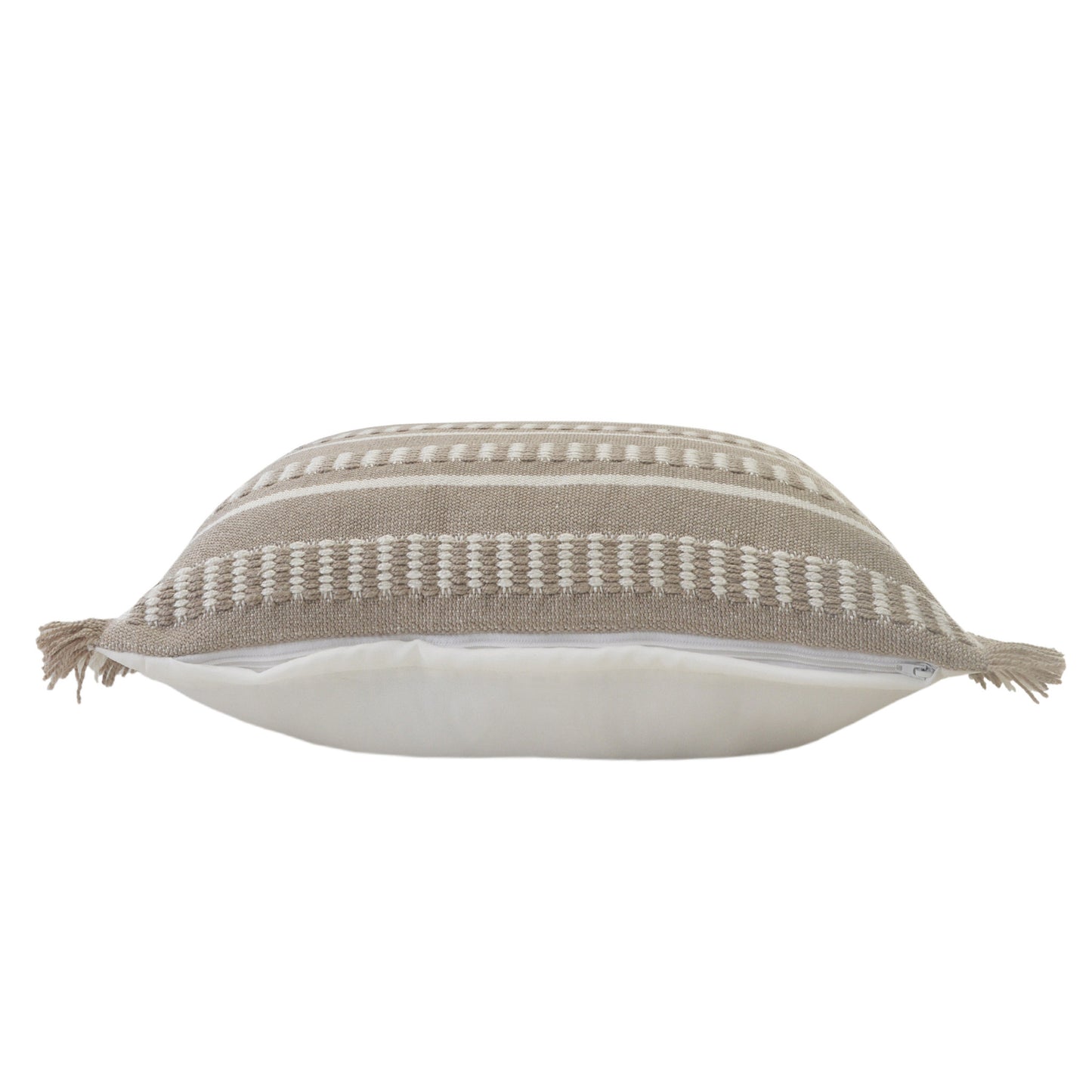 24" X 24" Tan Zippered Coastal Indoor Outdoor Throw Pillow-5