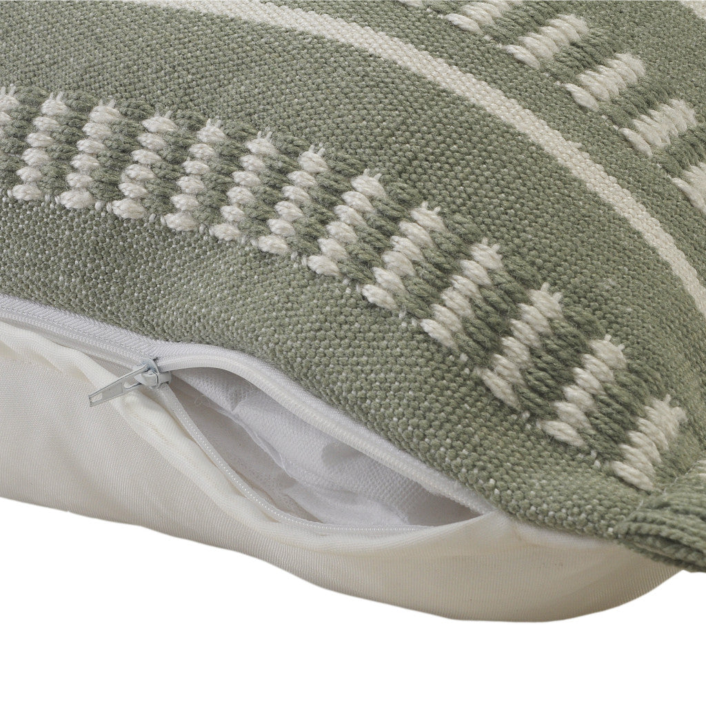 24" X 24" Green Zippered Coastal Indoor Outdoor Throw Pillow-7