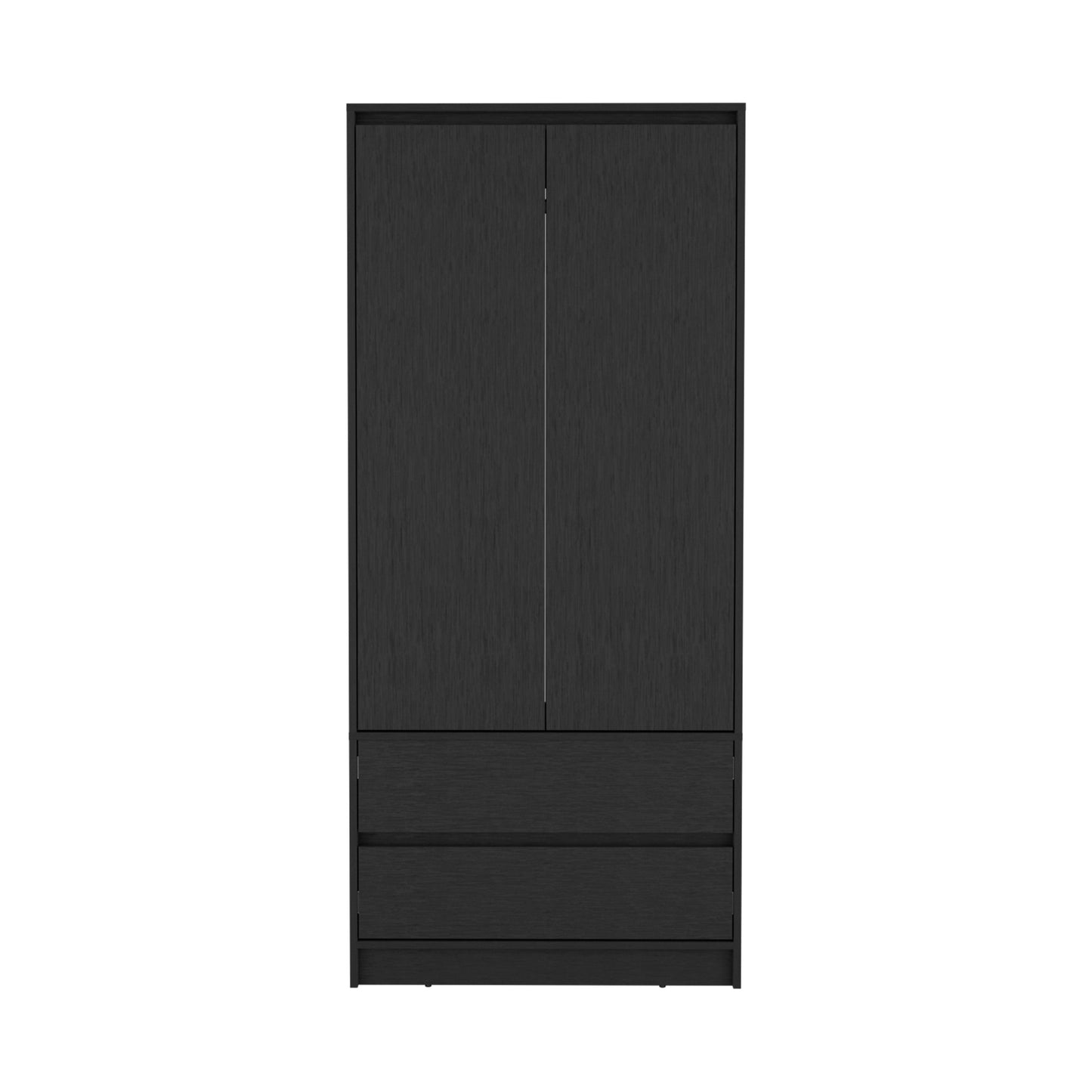 71" Black Wood Two Door Two Drawer Combo Dresser-3