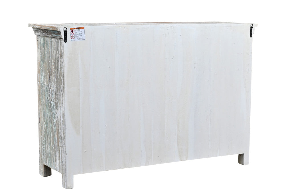 60" White Solid Wood Six Drawer Double Dresser-3