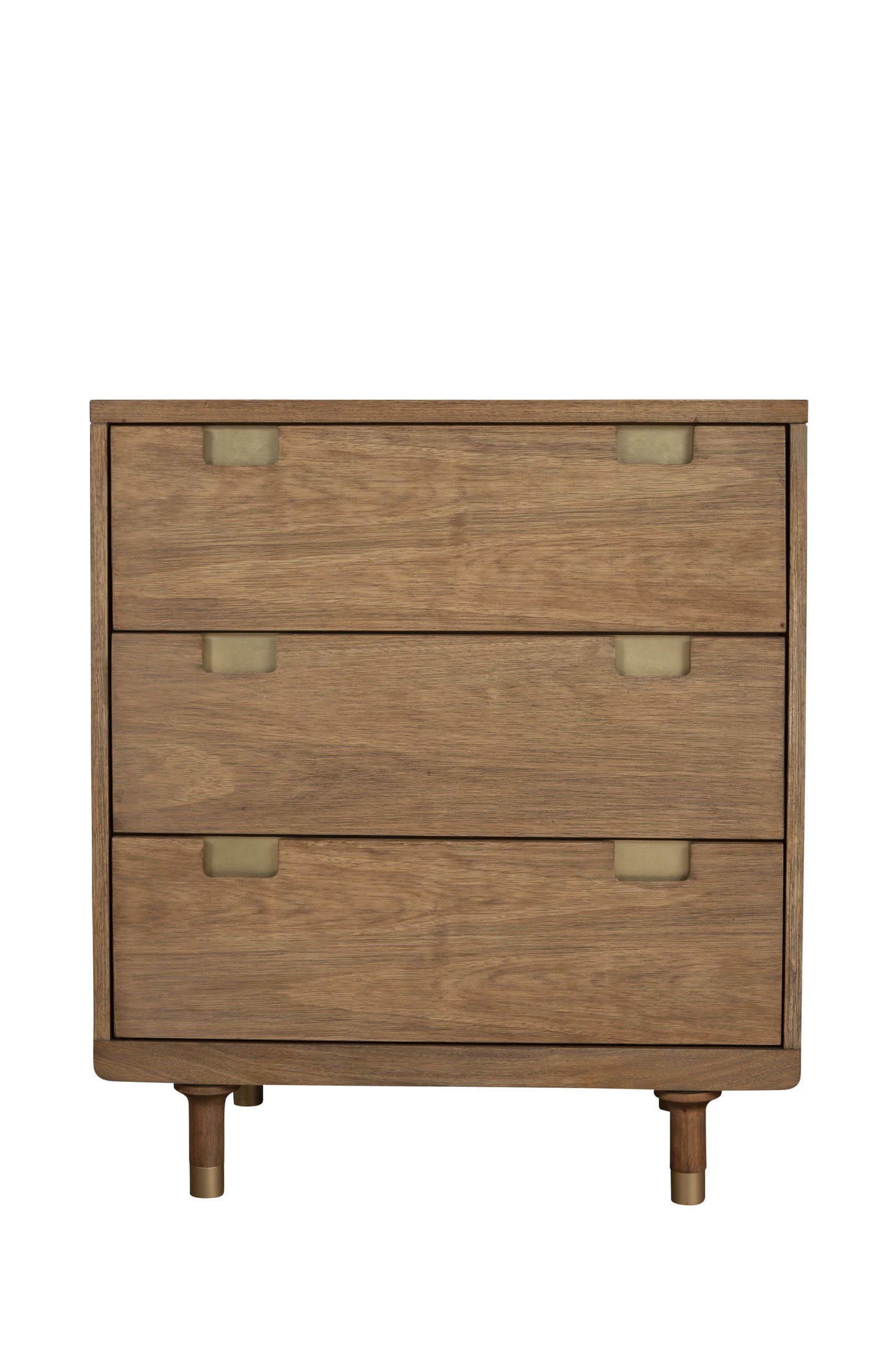 33" Brown Solid Wood Three Drawer Dresser-1