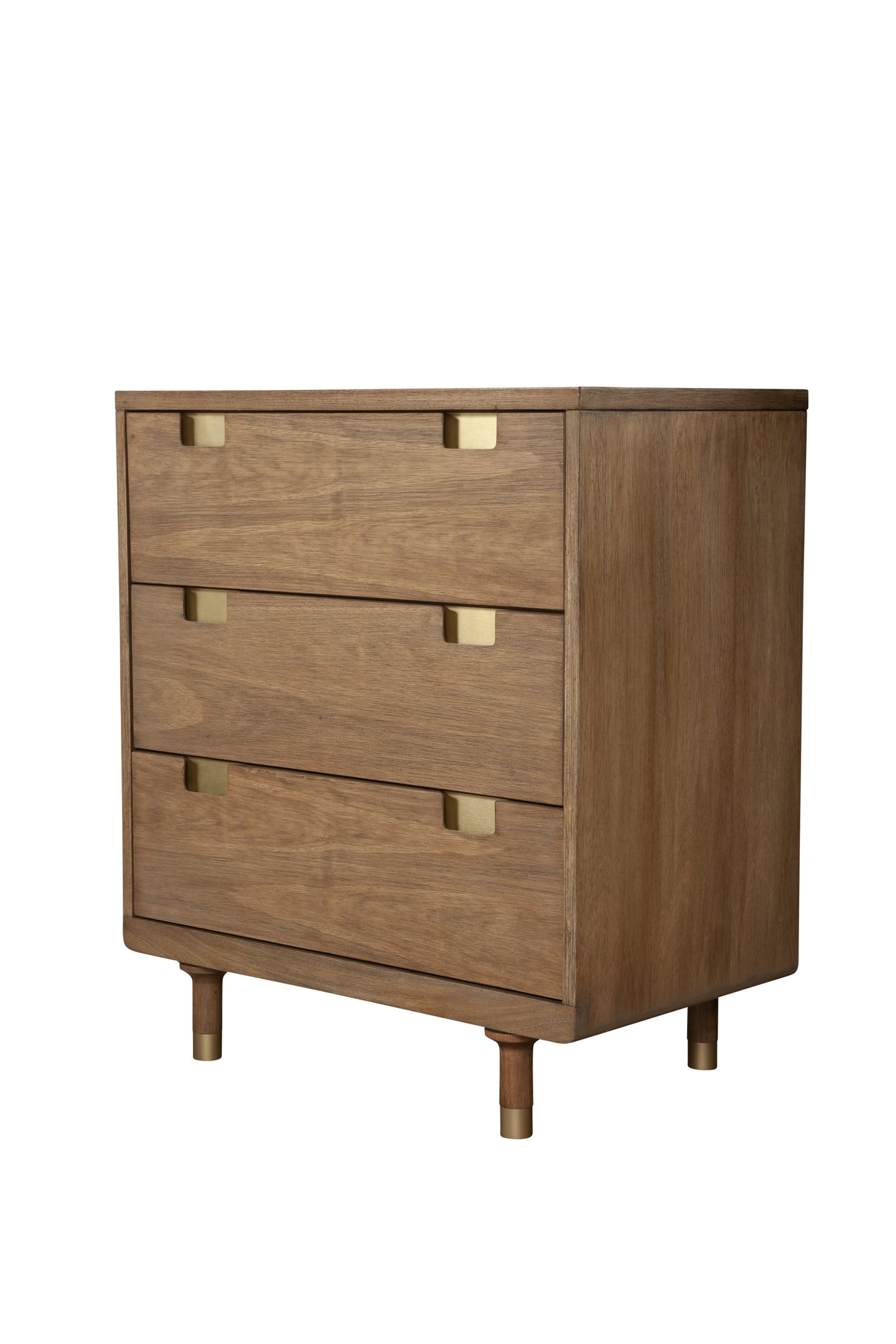 33" Brown Solid Wood Three Drawer Dresser-2