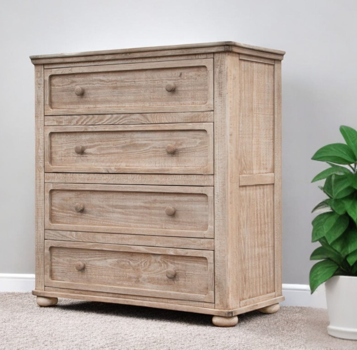 40" Natural Solid Wood Four Drawer Chest-1