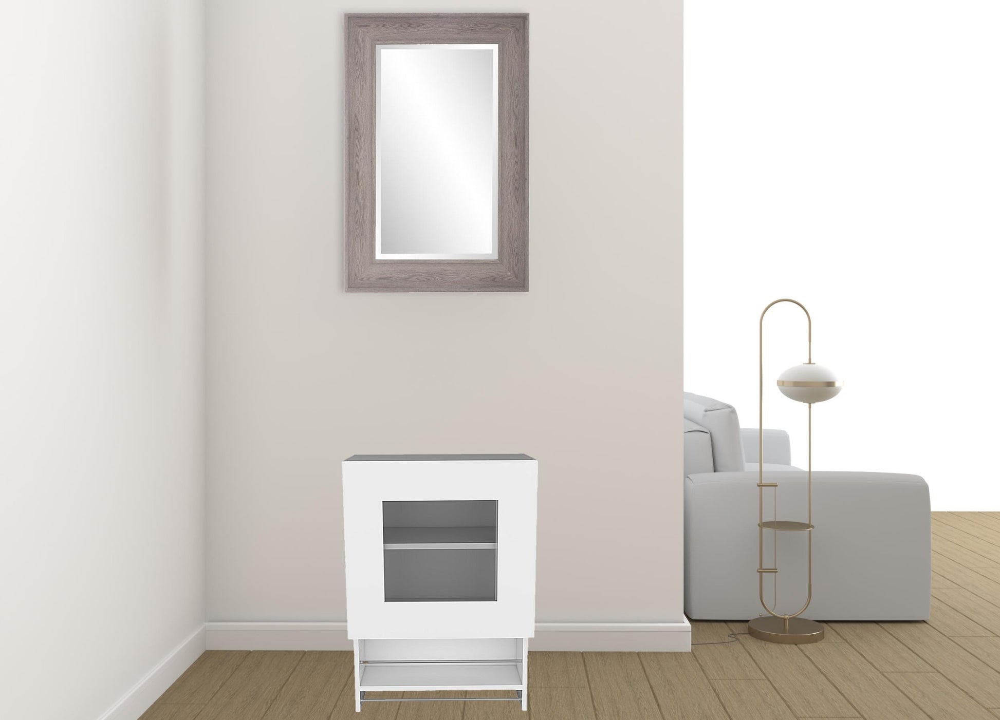 20" White Wall mounted Accent Cabinet With One Shelf-1