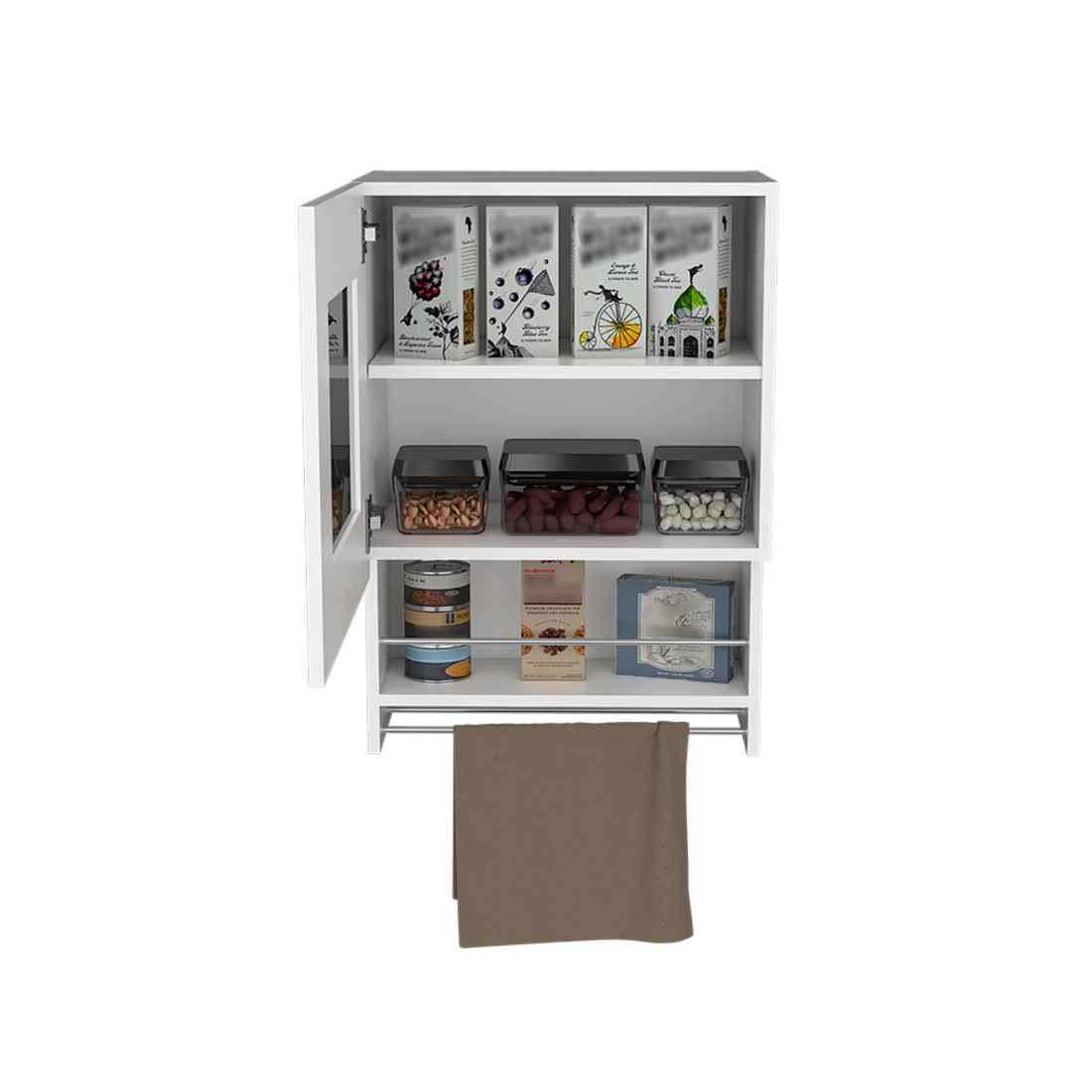 20" White Wall mounted Accent Cabinet With One Shelf-2