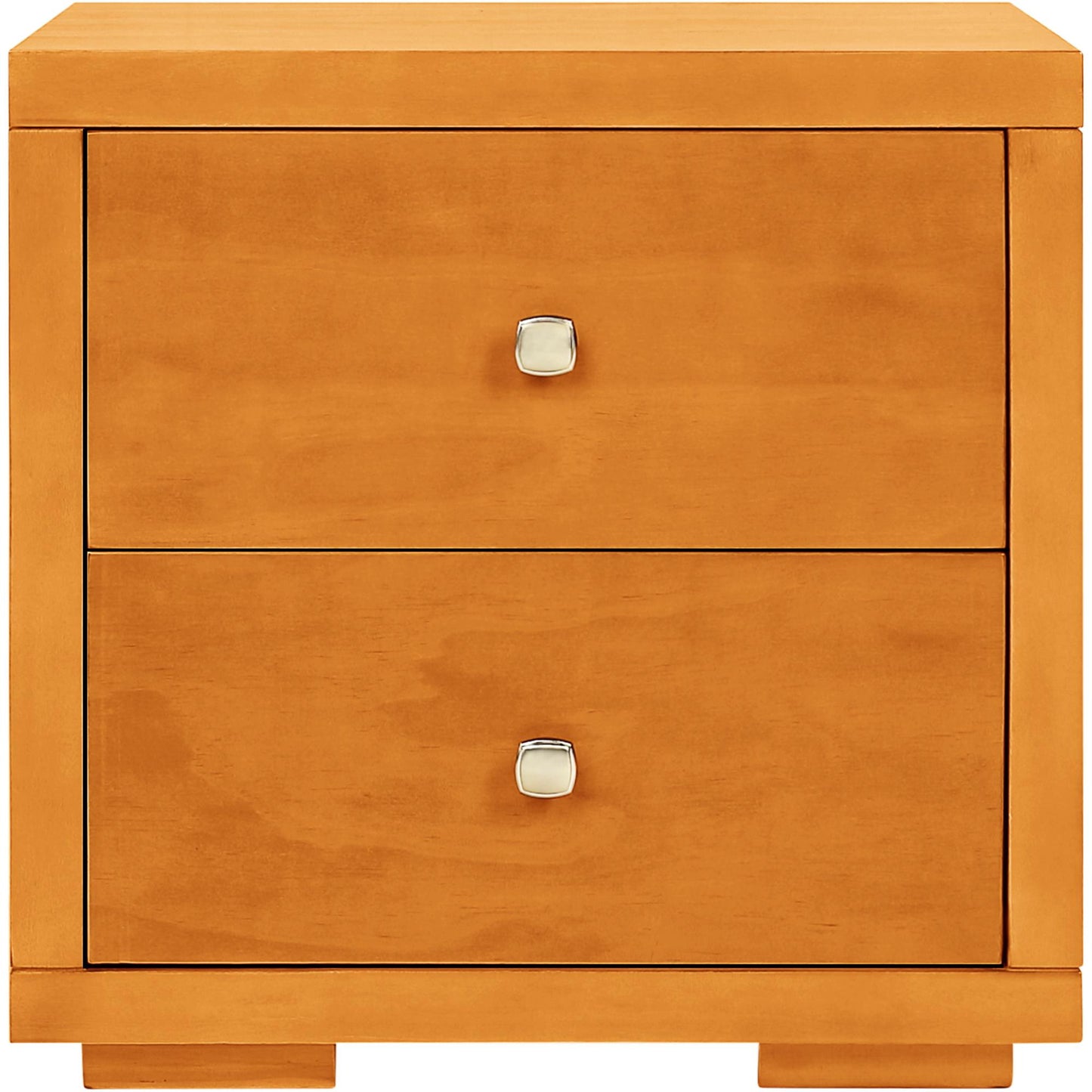 19" Light Brown Solid and Manufactured Wood Two Drawer Nightstand-2