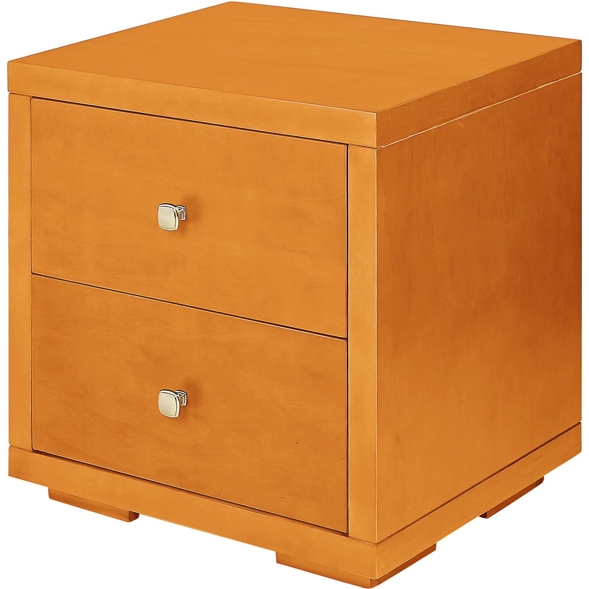 19" Light Brown Solid and Manufactured Wood Two Drawer Nightstand-1