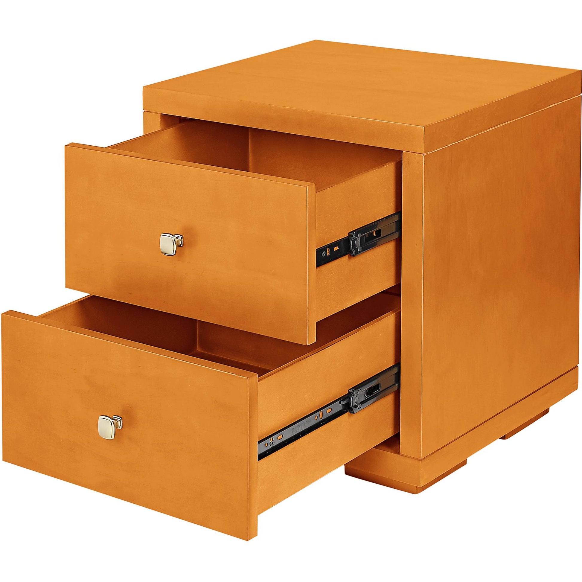 19" Light Brown Solid and Manufactured Wood Two Drawer Nightstand-4