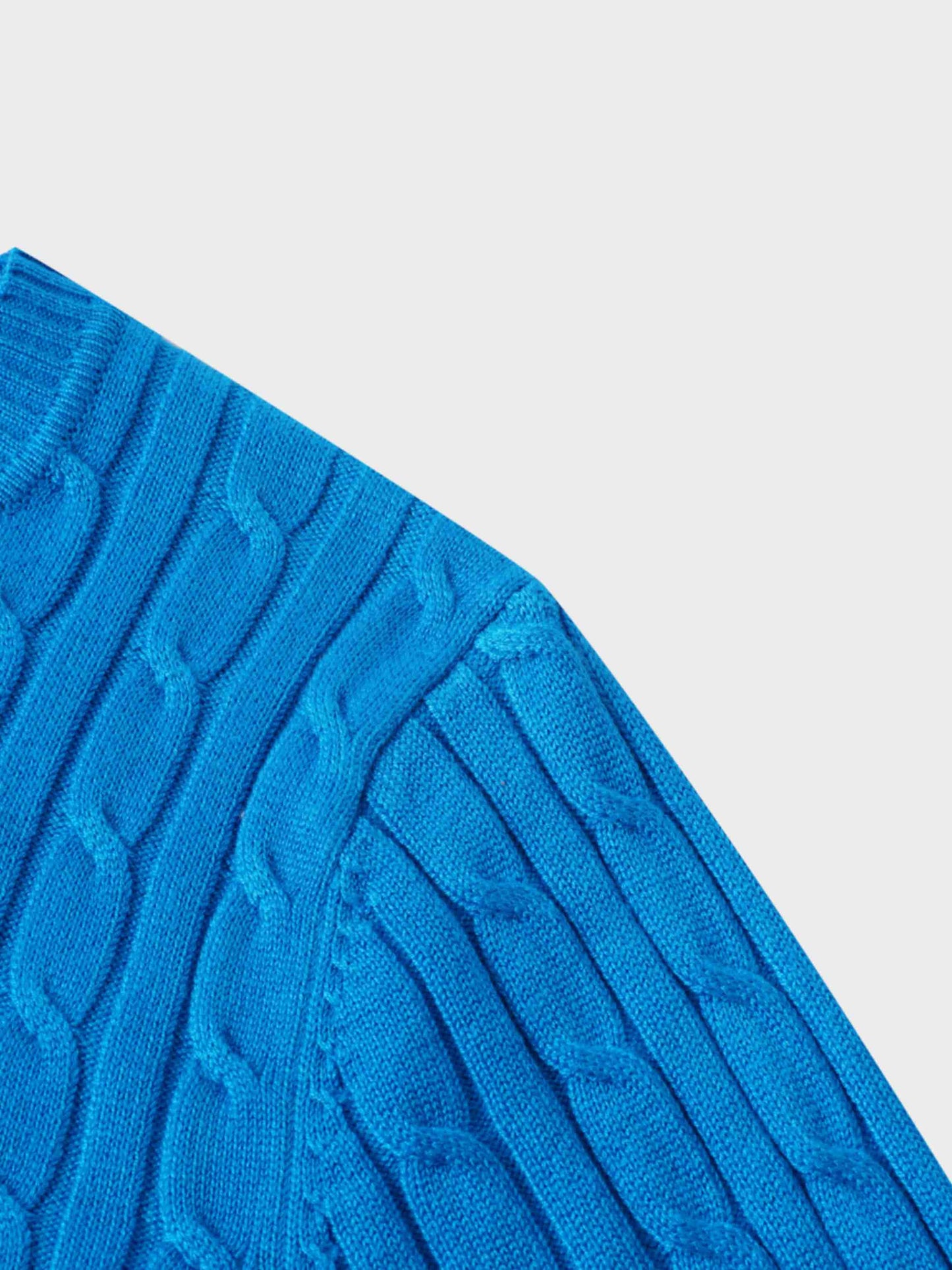 Knit Cable Sweater-Summer Cobalt Blue-3