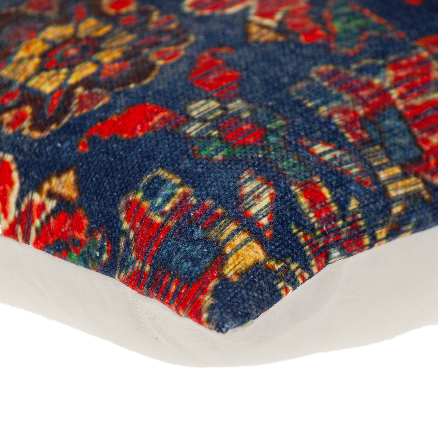 18" Blue and Red Cotton Throw Pillow-4