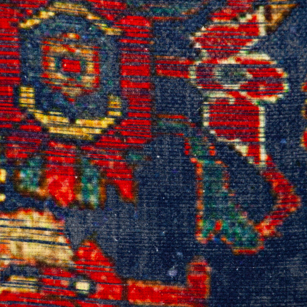 18" Blue and Red Cotton Throw Pillow-5