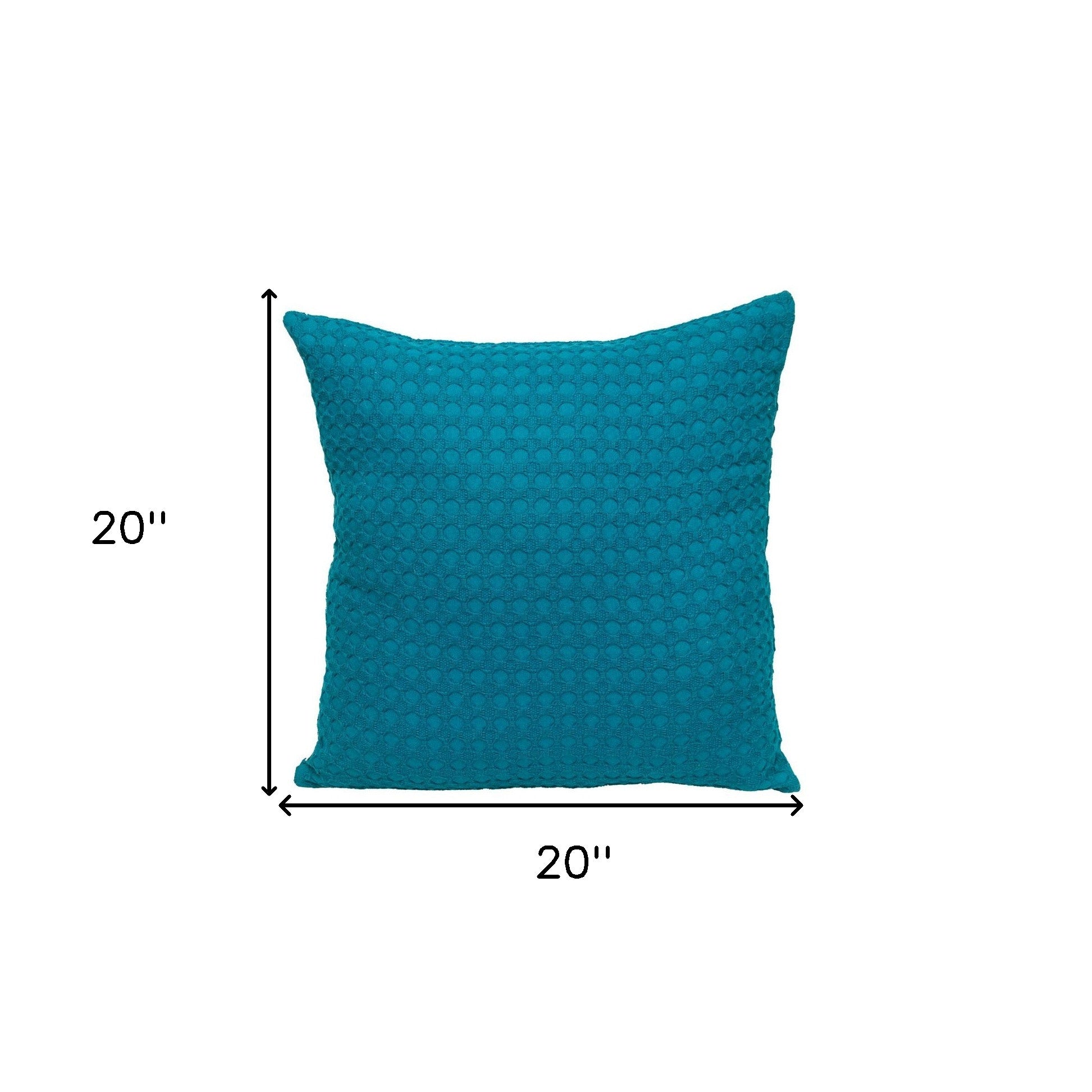 20" Blue Cotton Throw Pillow With Texture-8