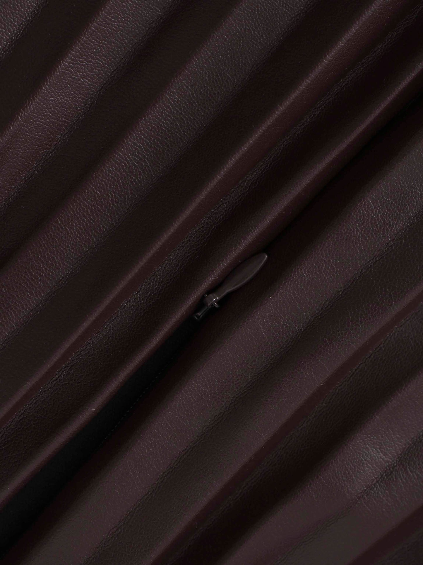 Accordion Pleated Faux Leather Skirt-Brown-4