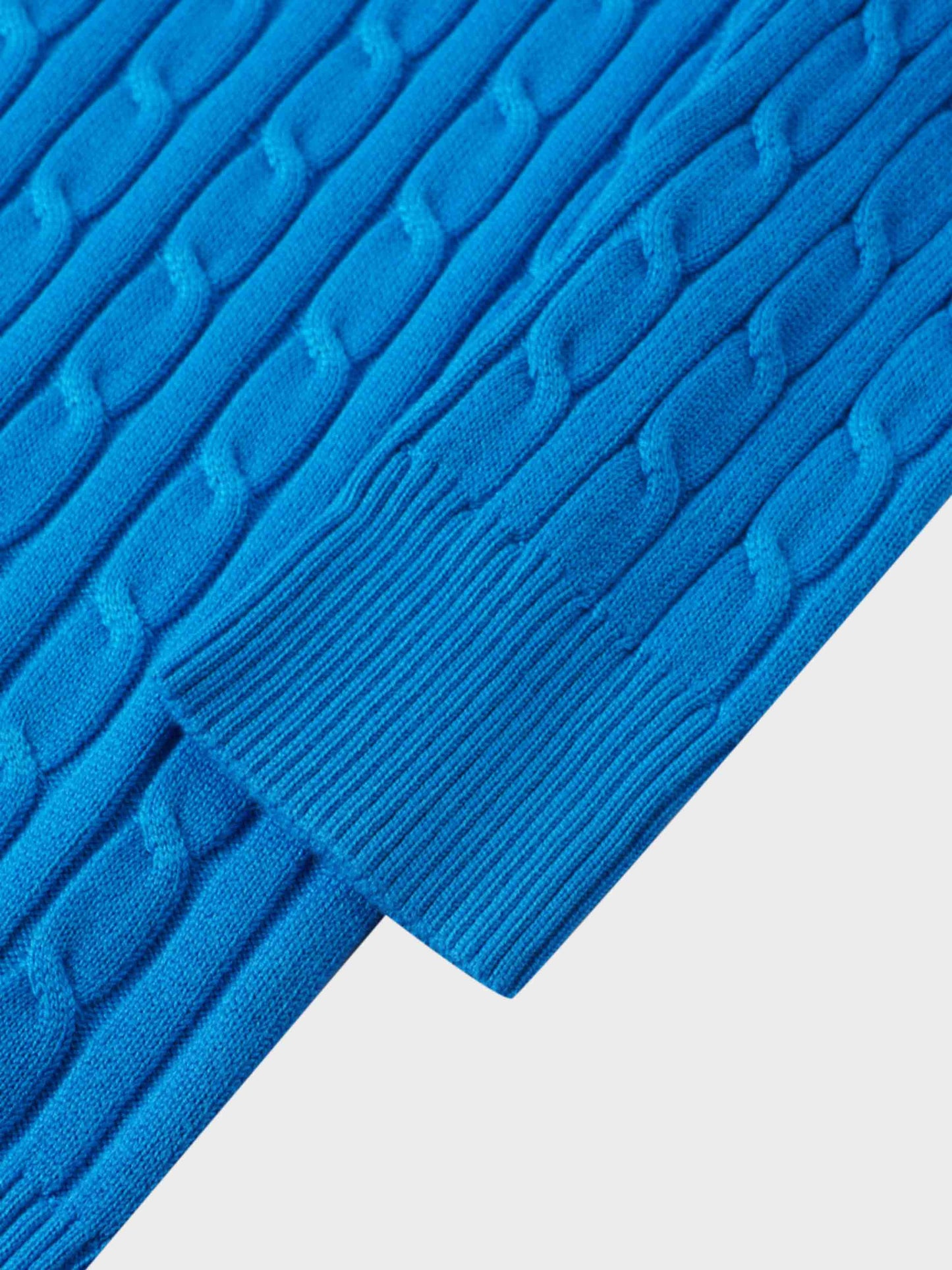 Knit Cable Sweater-Summer Cobalt Blue-4