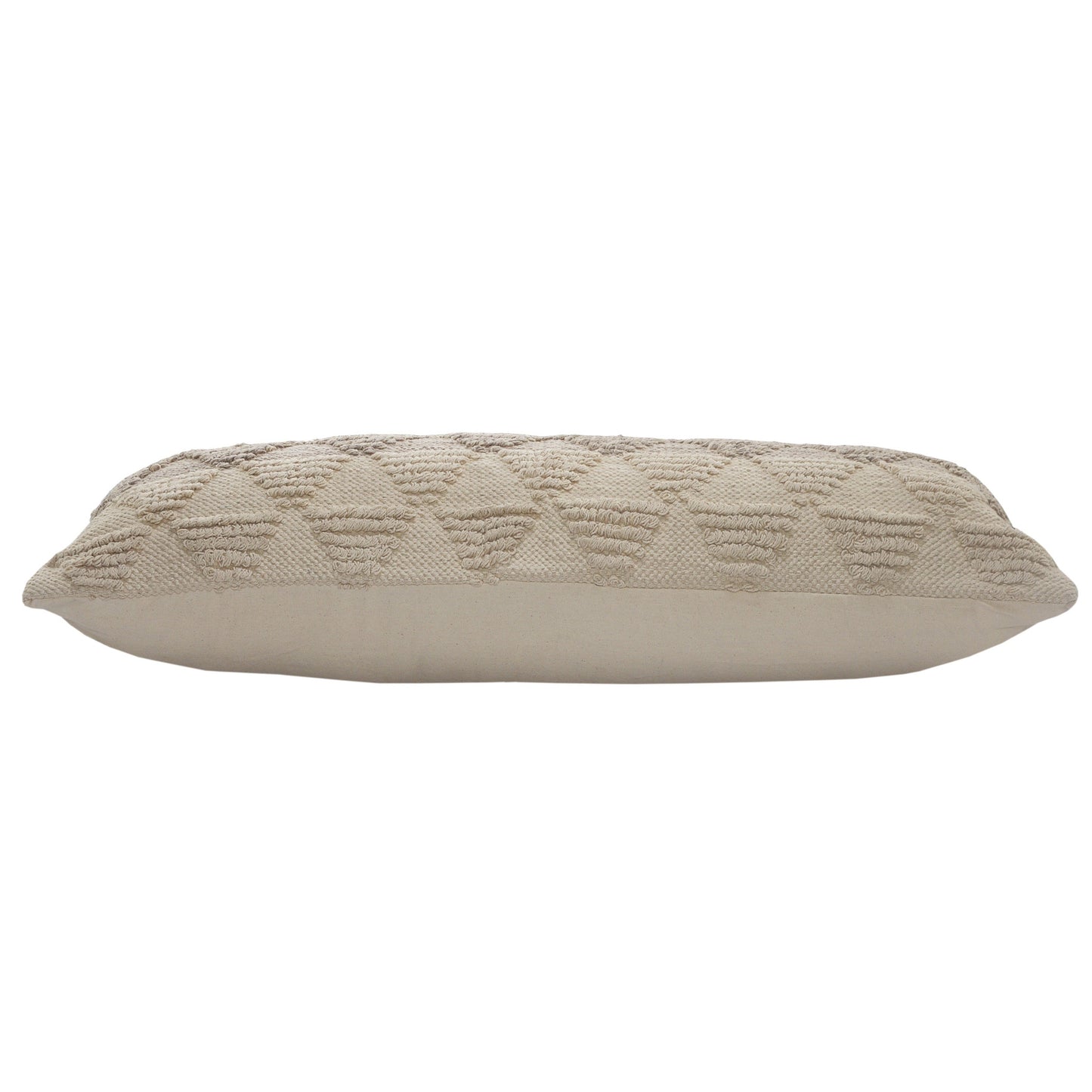 14" X 36" Natural and Gray Geometric Cotton Lumbar Throw Pillow-5