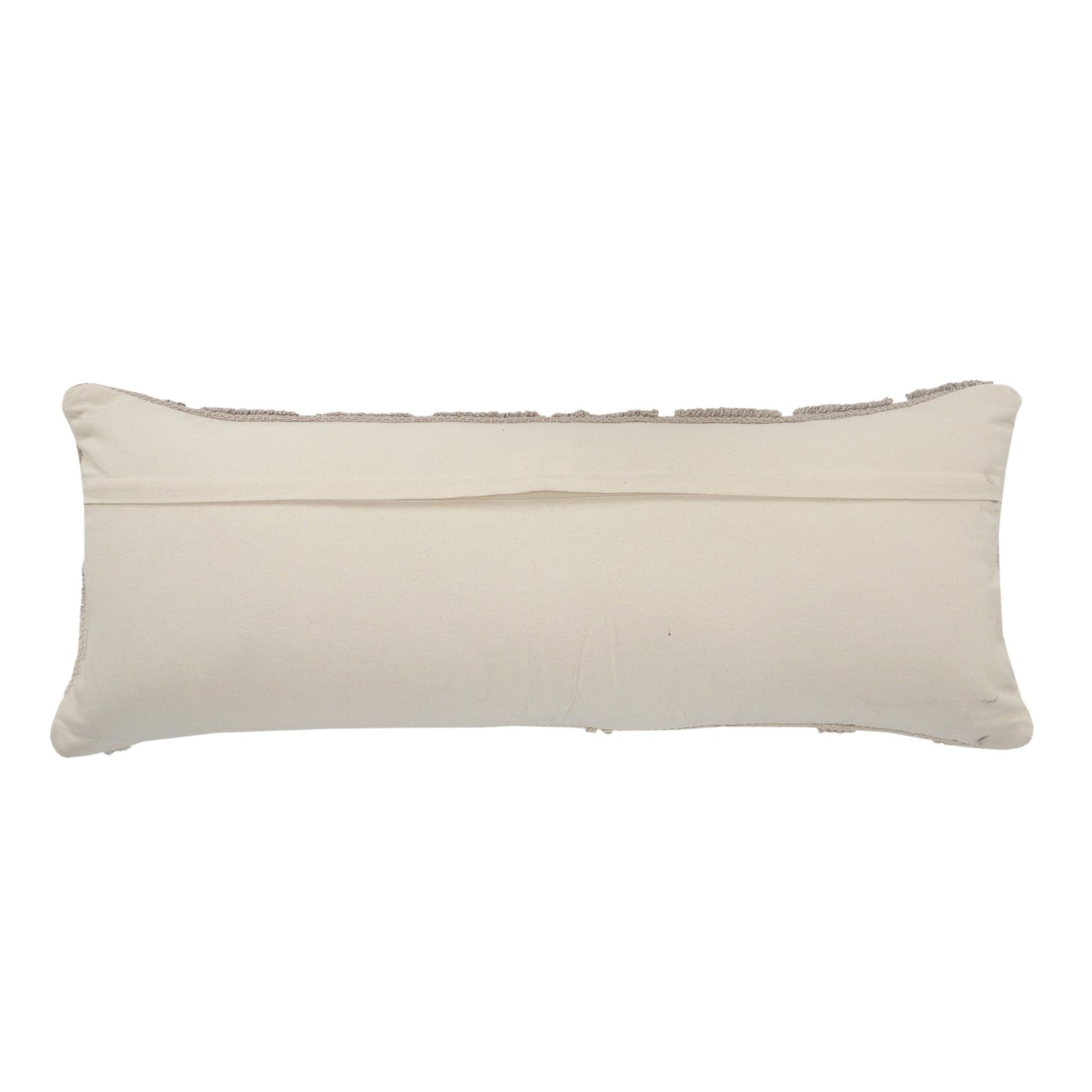 14" X 36" Natural and Gray Geometric Cotton Lumbar Throw Pillow-2