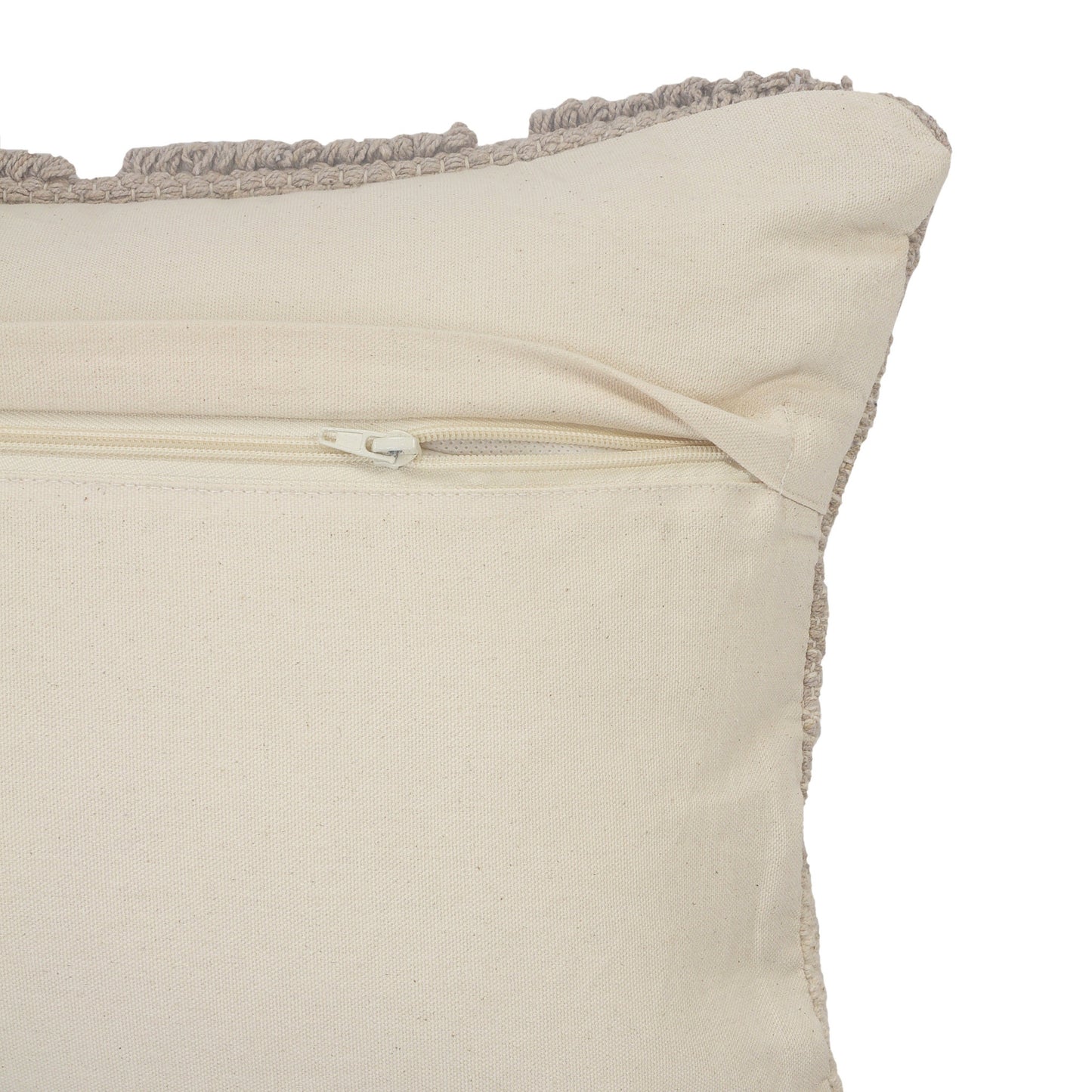 14" X 36" Natural and Gray Geometric Cotton Lumbar Throw Pillow-6
