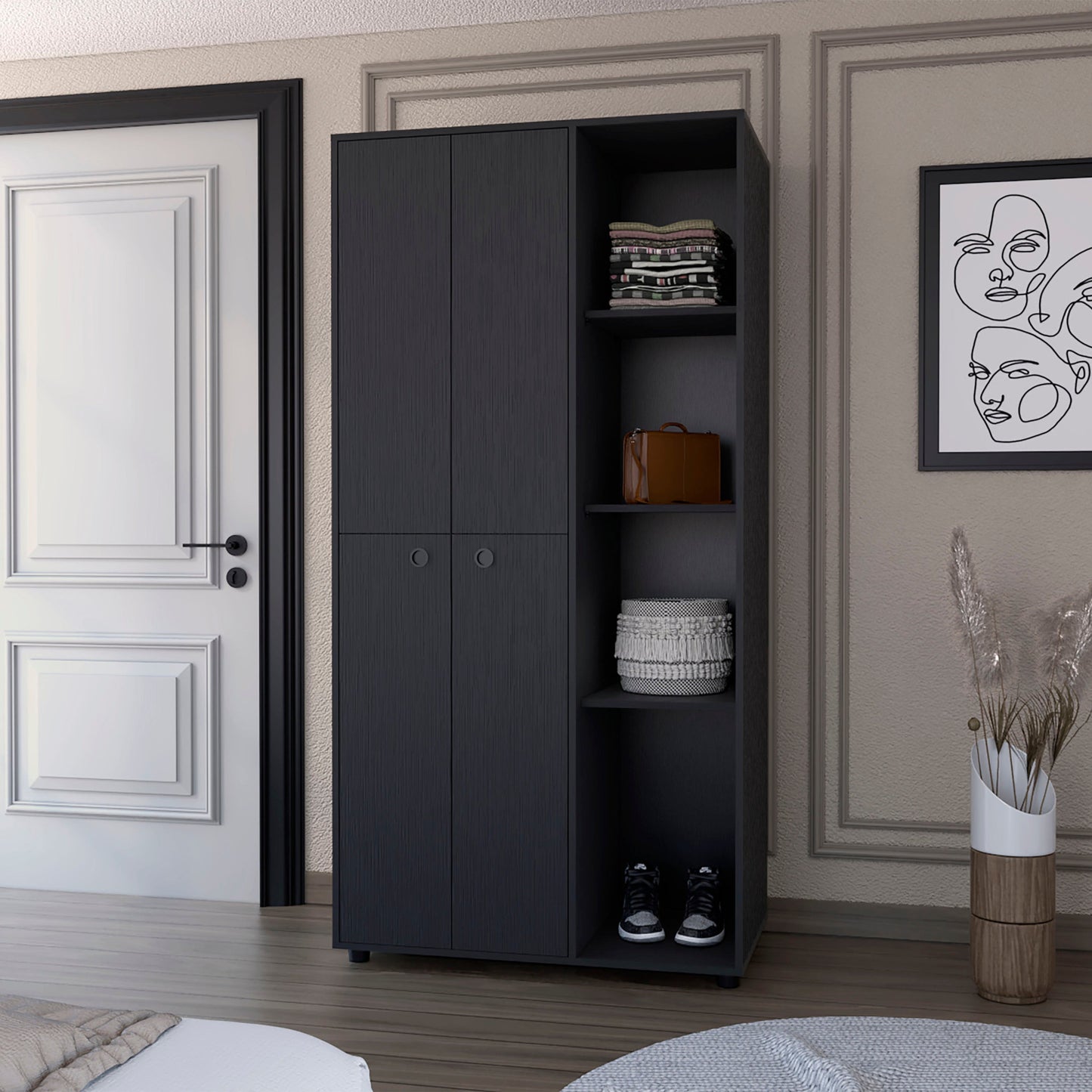 35" Black Drawer Dresser-4
