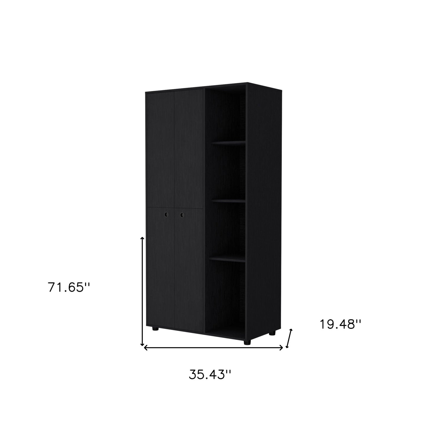 35" Black Drawer Dresser-6