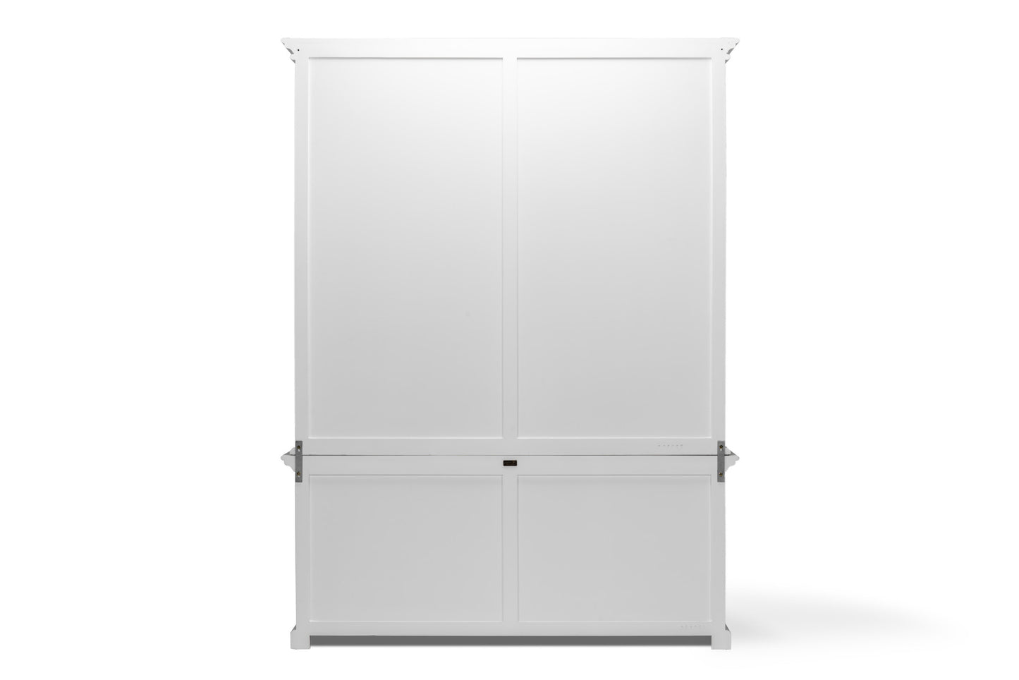 65" White Solid Wood Frame Dining Hutch With Fourteen Shelves-4