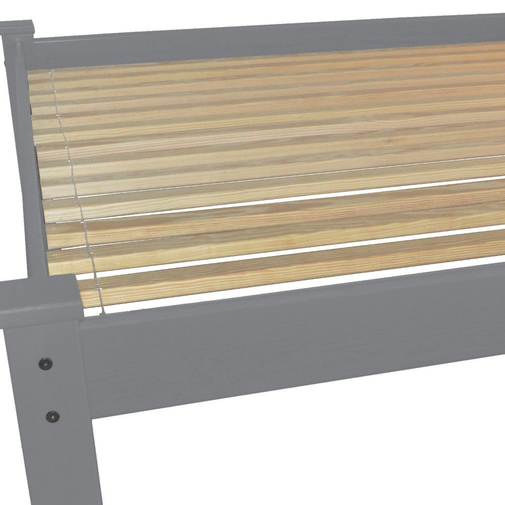 Gray Solid Wood Twin Bed Frame-3