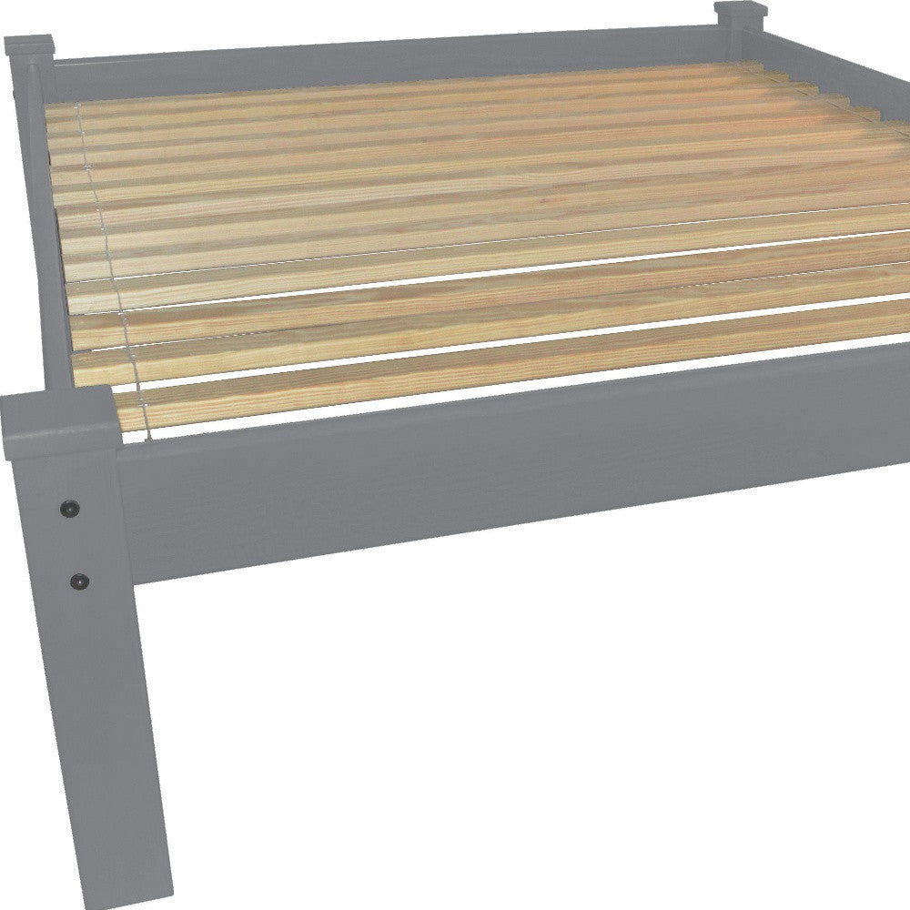Gray Solid Wood Twin Bed Frame-4