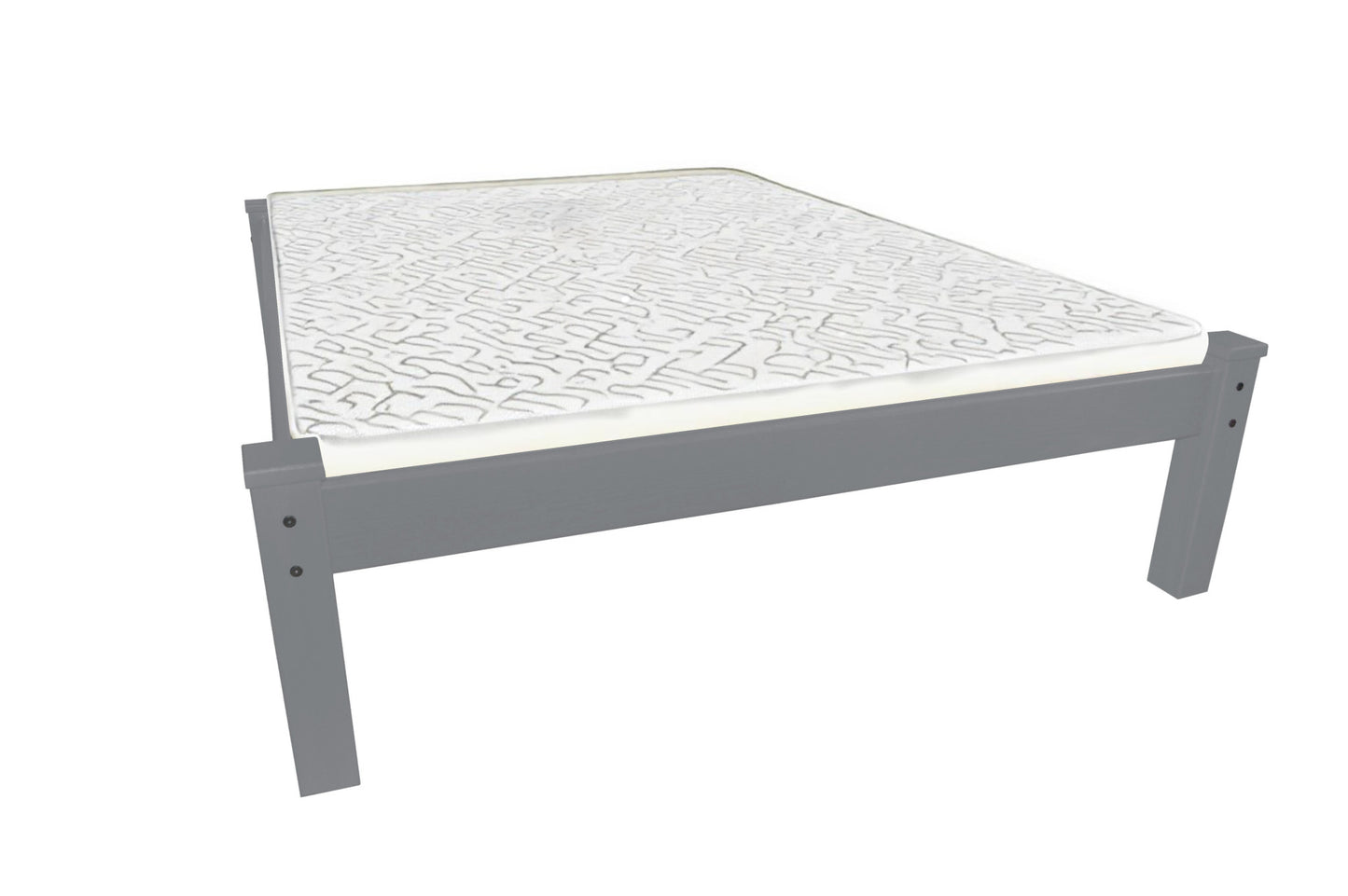 Gray Solid Wood Twin Bed Frame-1