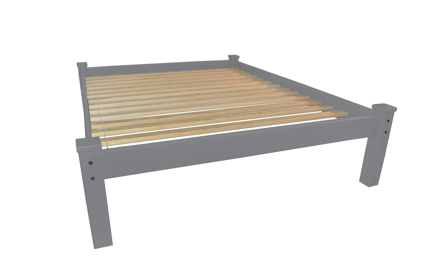 Gray Solid Wood Twin Bed Frame-2