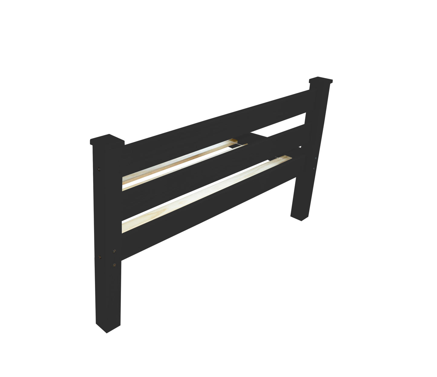 Black Solid Wood Full Bed Frame-3