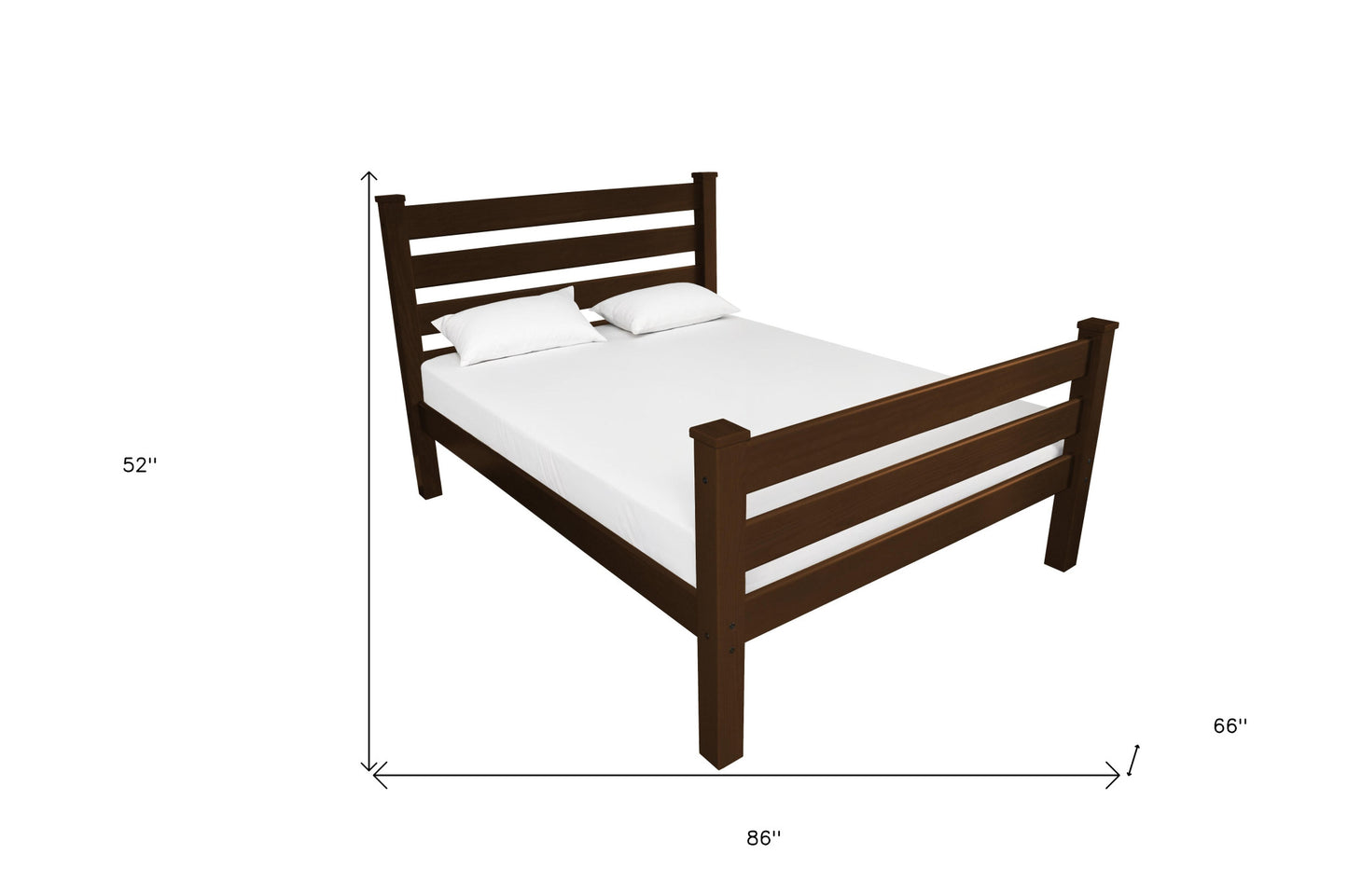 Brown Solid Wood Queen Bed Frame-6