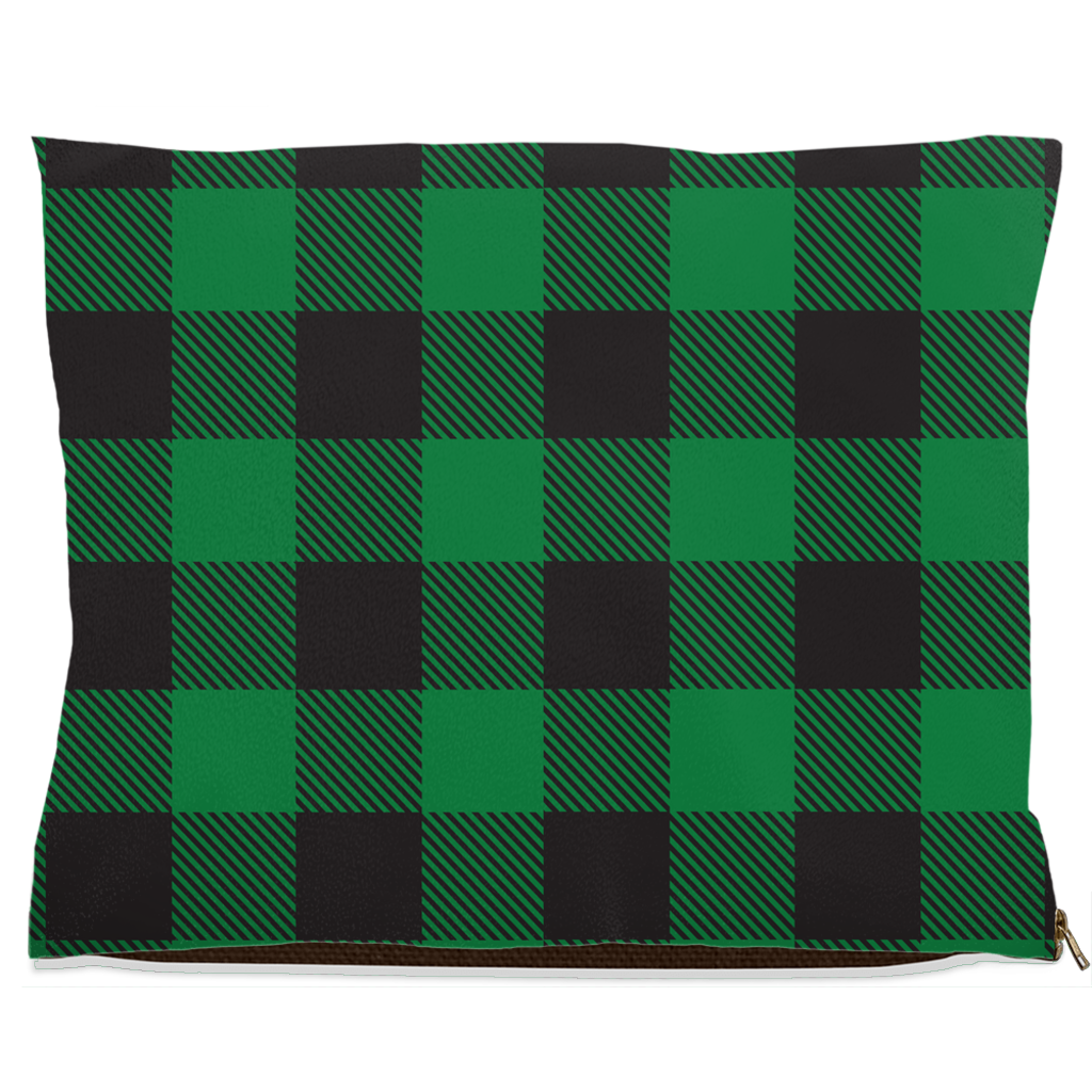 Buffalo Plaid Green Dog Bed-5