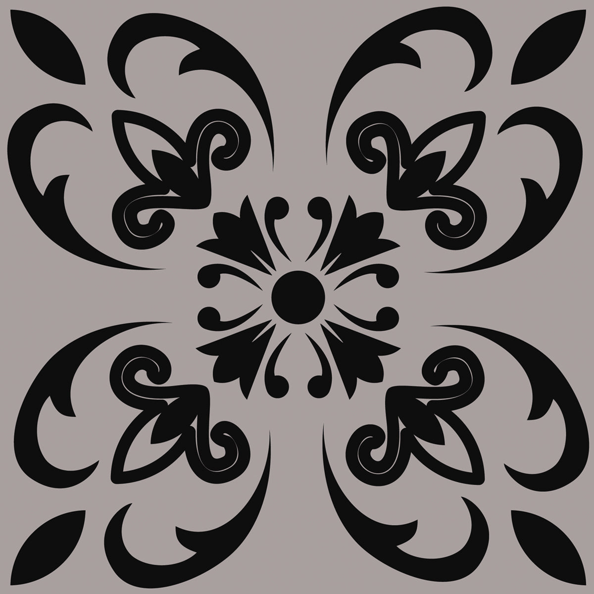 12" X 12" Black and White Orchid Peel and Stick Removable Tiles-7