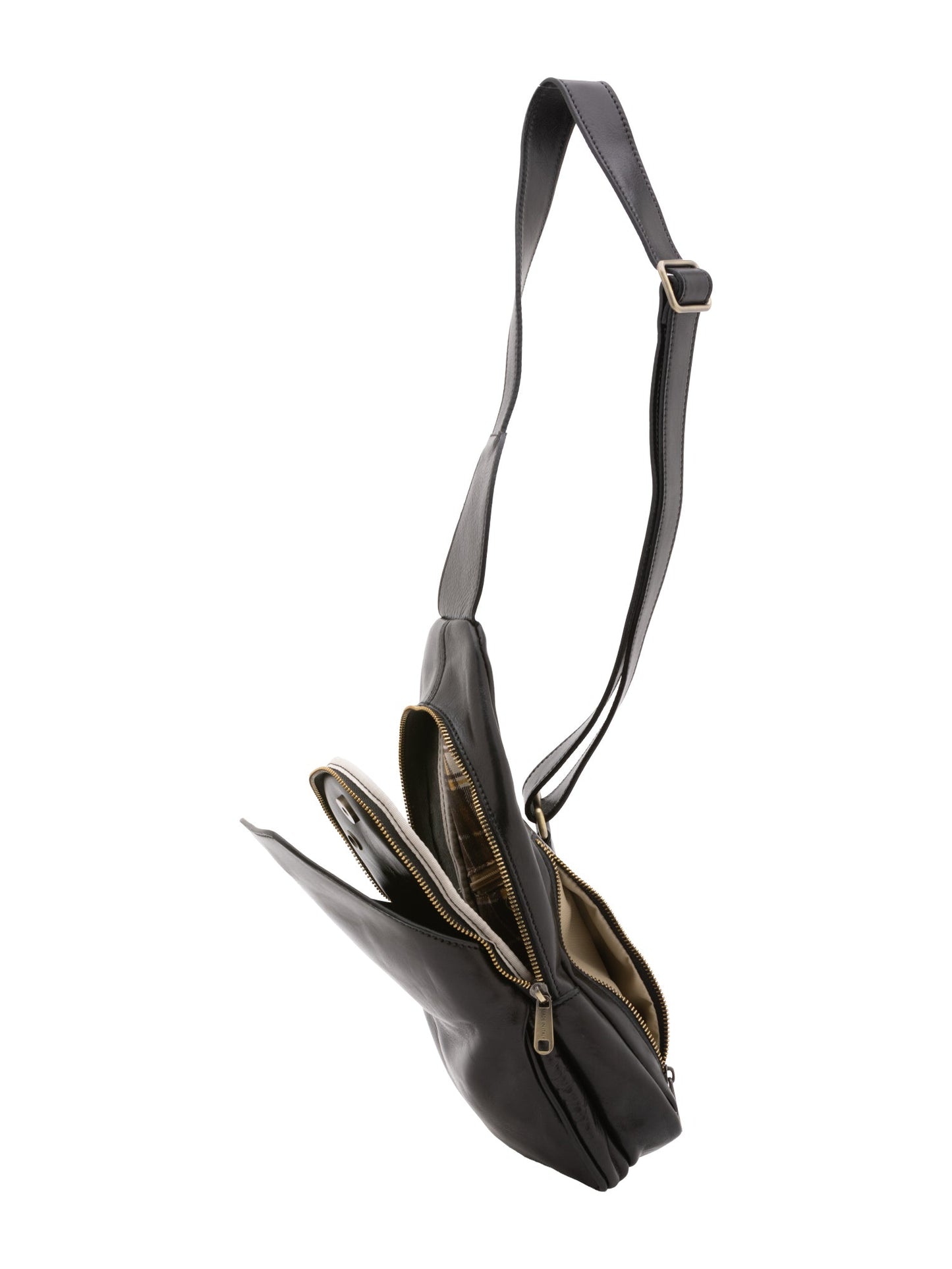 Marsupio da uomo In Vera pelle Made in Italy 33x17x7 cm-4