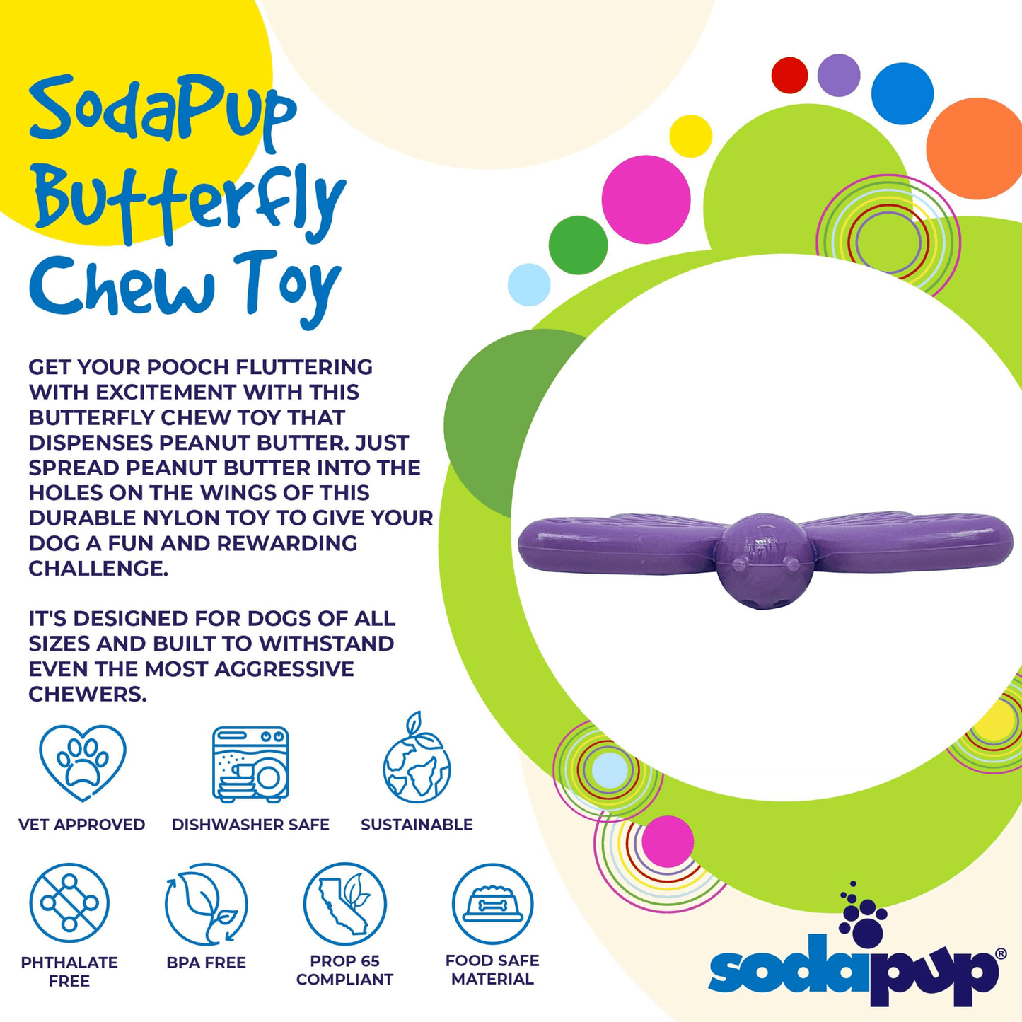 SP Butterfly Peanut Butter Chew & Enrichment Toy for Dogs-3