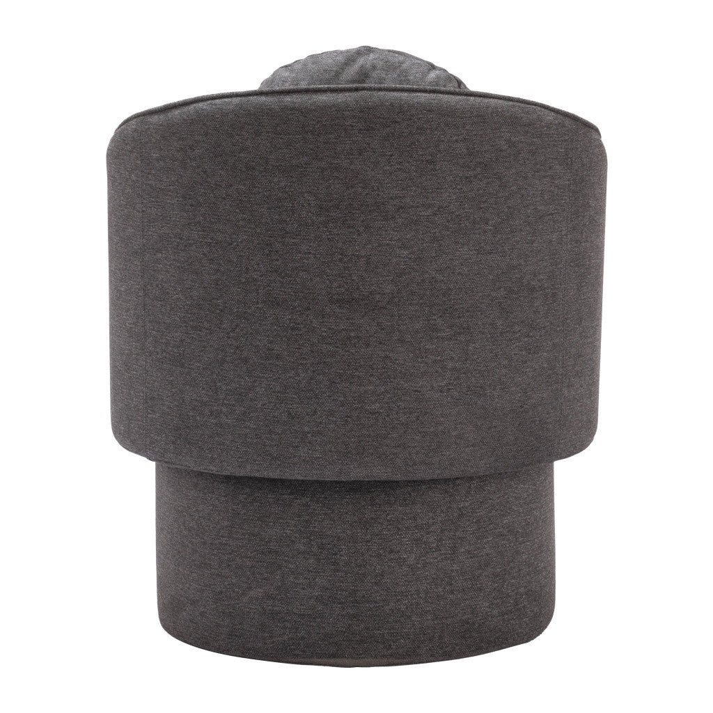 28" Gray Upholstered Club Chair And Toss Pillow-4