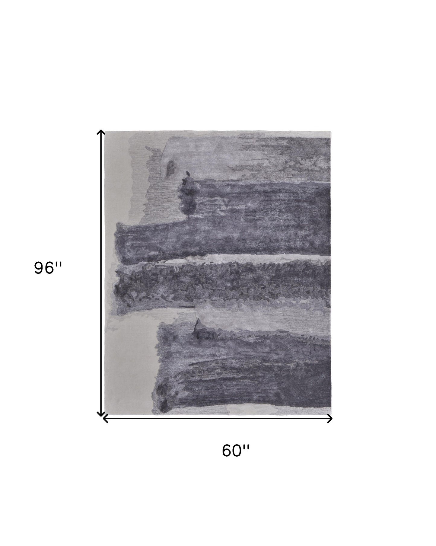 5' X 8' Dark Gray and Ivory Abstract Hand Tufted Area Rug-8