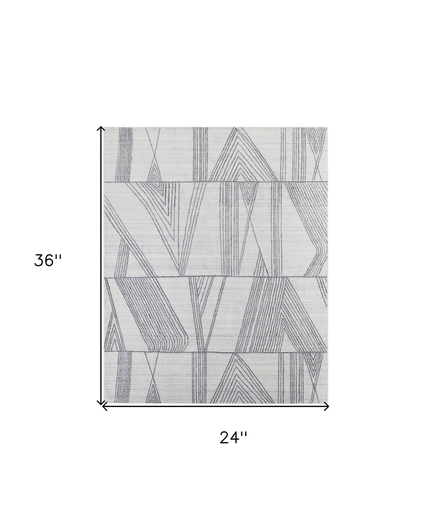 2' X 3' Black and Ivory Abstract Hand Woven Area Rug-2
