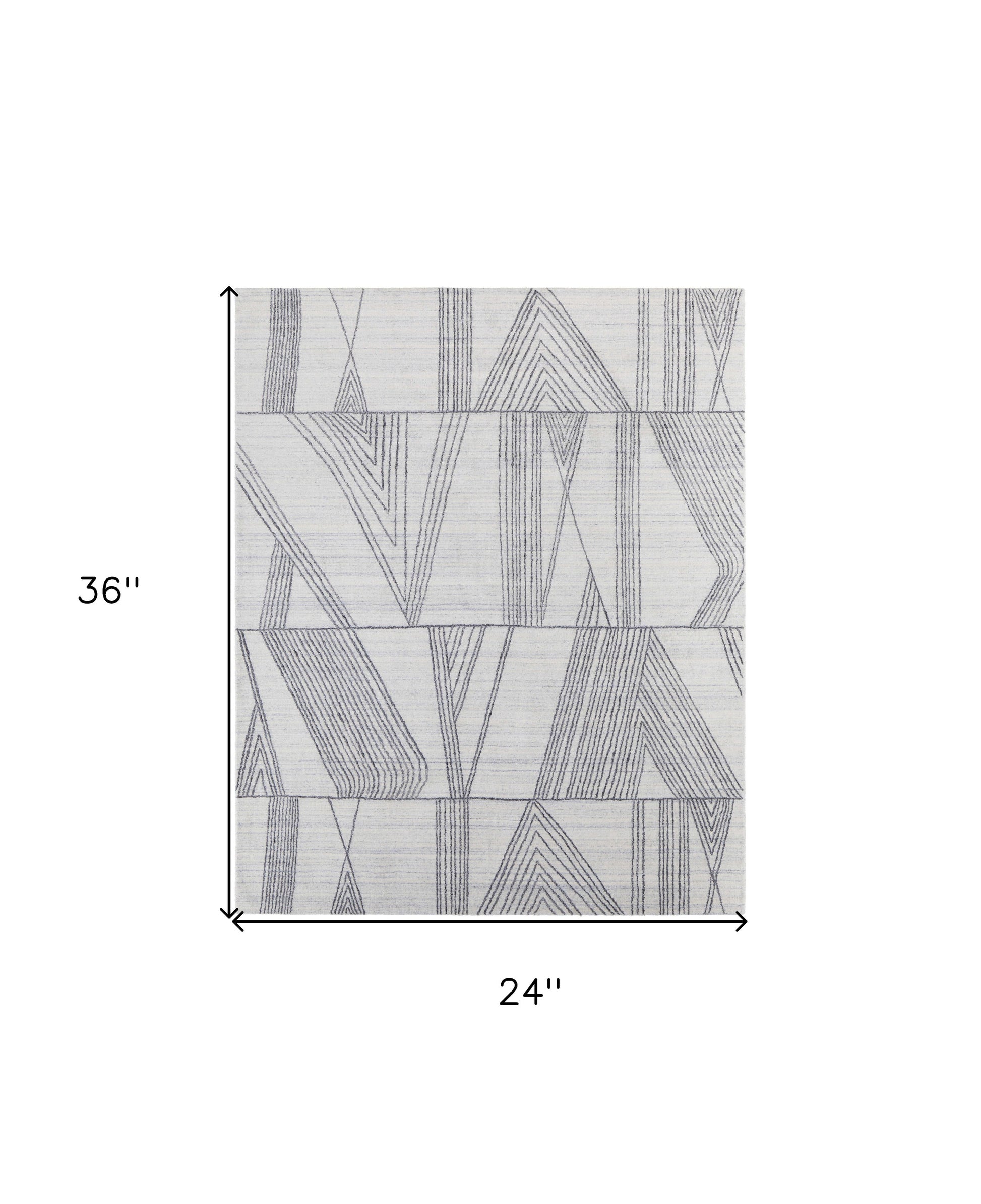 2' X 3' Black and Ivory Abstract Hand Woven Area Rug-2