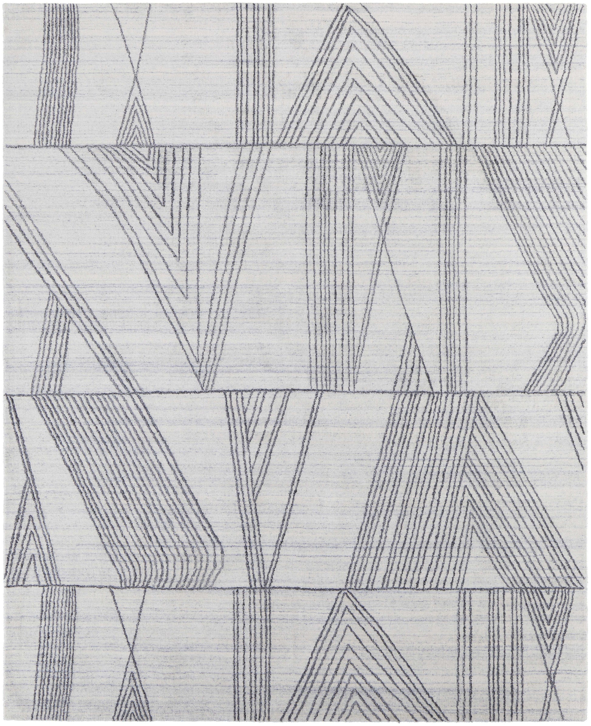 2' X 3' Black and Ivory Abstract Hand Woven Area Rug-1