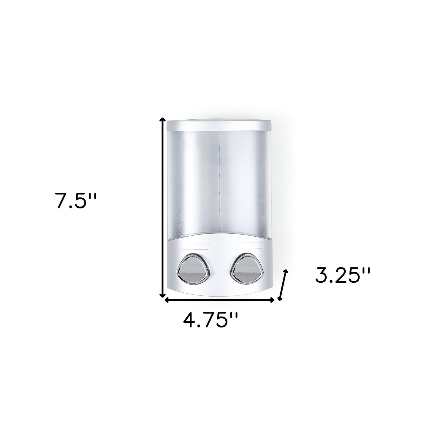 Gray Heavy Duty Plastic Two Chamber Wall Mount Soap Dispenser-5