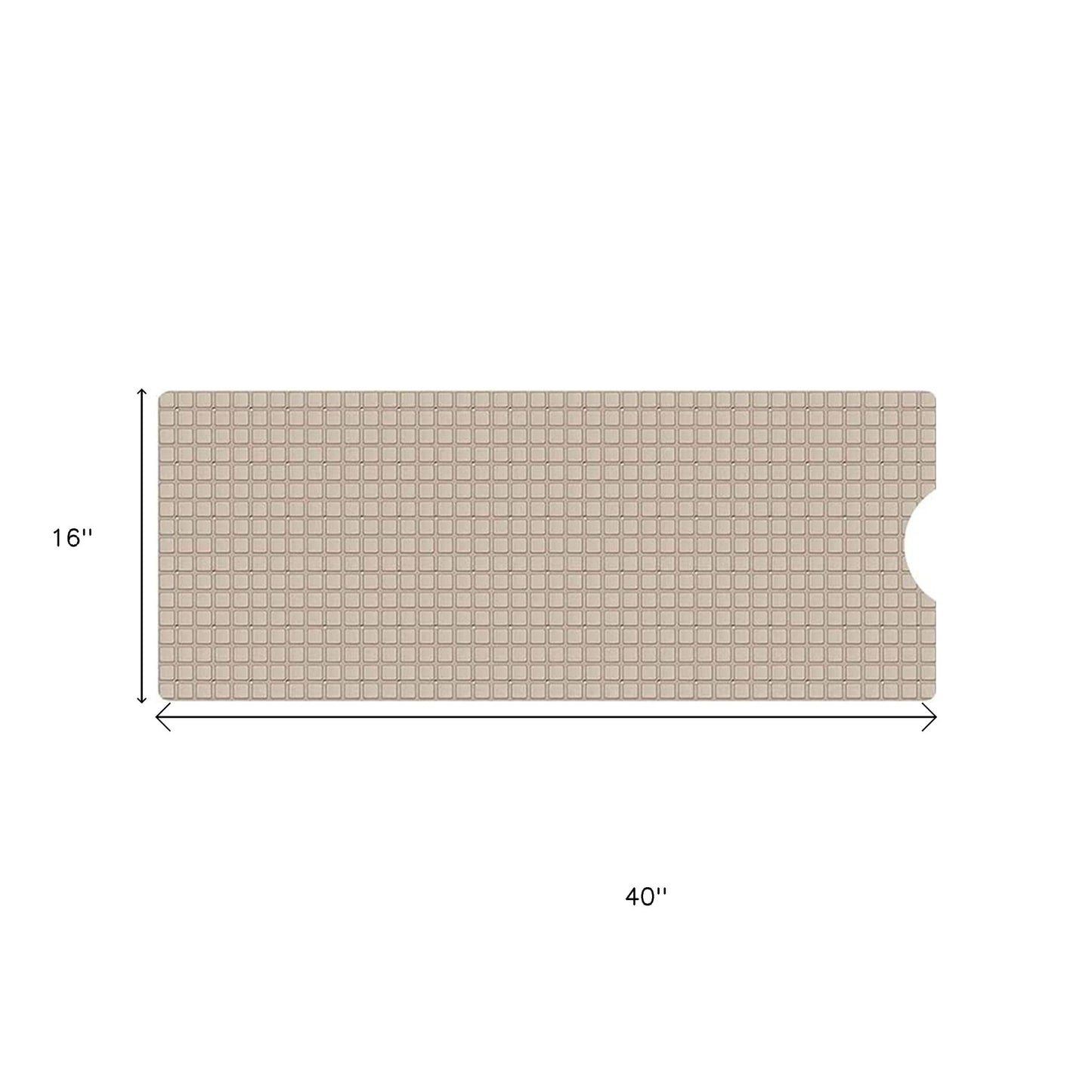 40" Beige Geometric Tiles Non Slip Bathtub Mat-6
