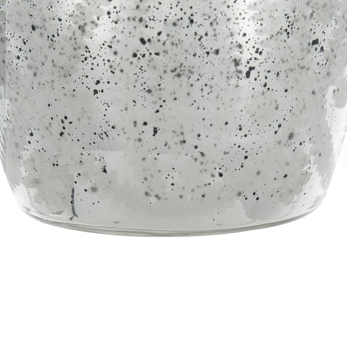 10" Silver Floral Round Glass Table Vase-7