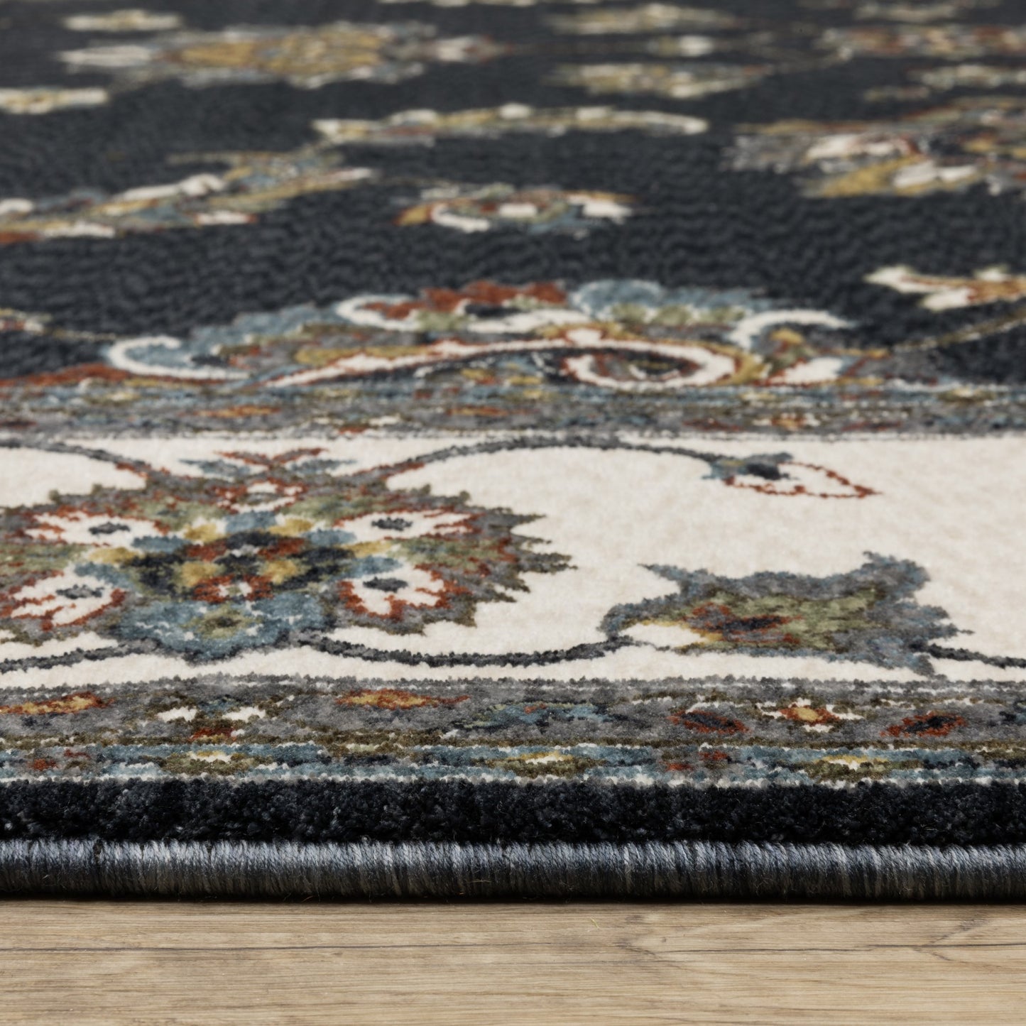 5' X 8' Ivory Oriental Area Rug With Fringe-4