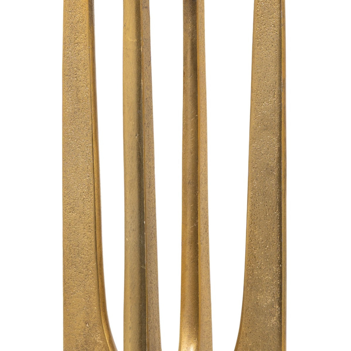 16" Gold Distressed Aluminum Geometric Tabletop Pillar Candle Holder-2
