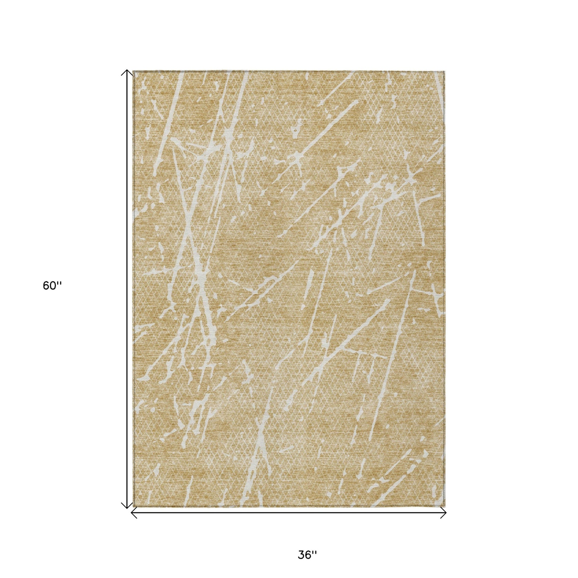 3' X 5' Beige And Ivory Abstract Washable Indoor Outdoor Area Rug-2